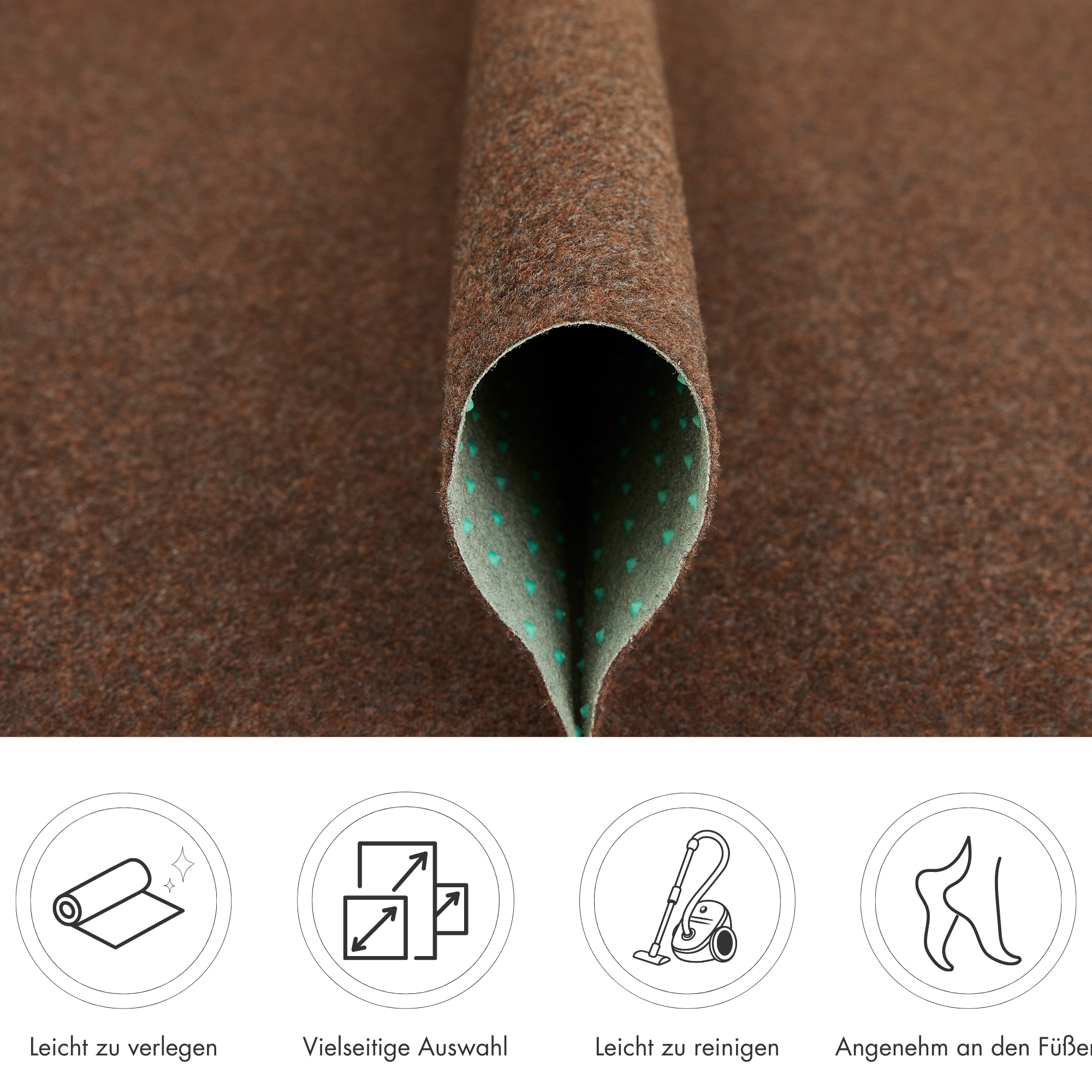 Andiamo Kunstrasen »Field, Gesamthöhe 4 mm, Made in Belgium« rechteckig für Balkon & Terrasse, mit Drainage-Noppen, Nadelfilz-Optik