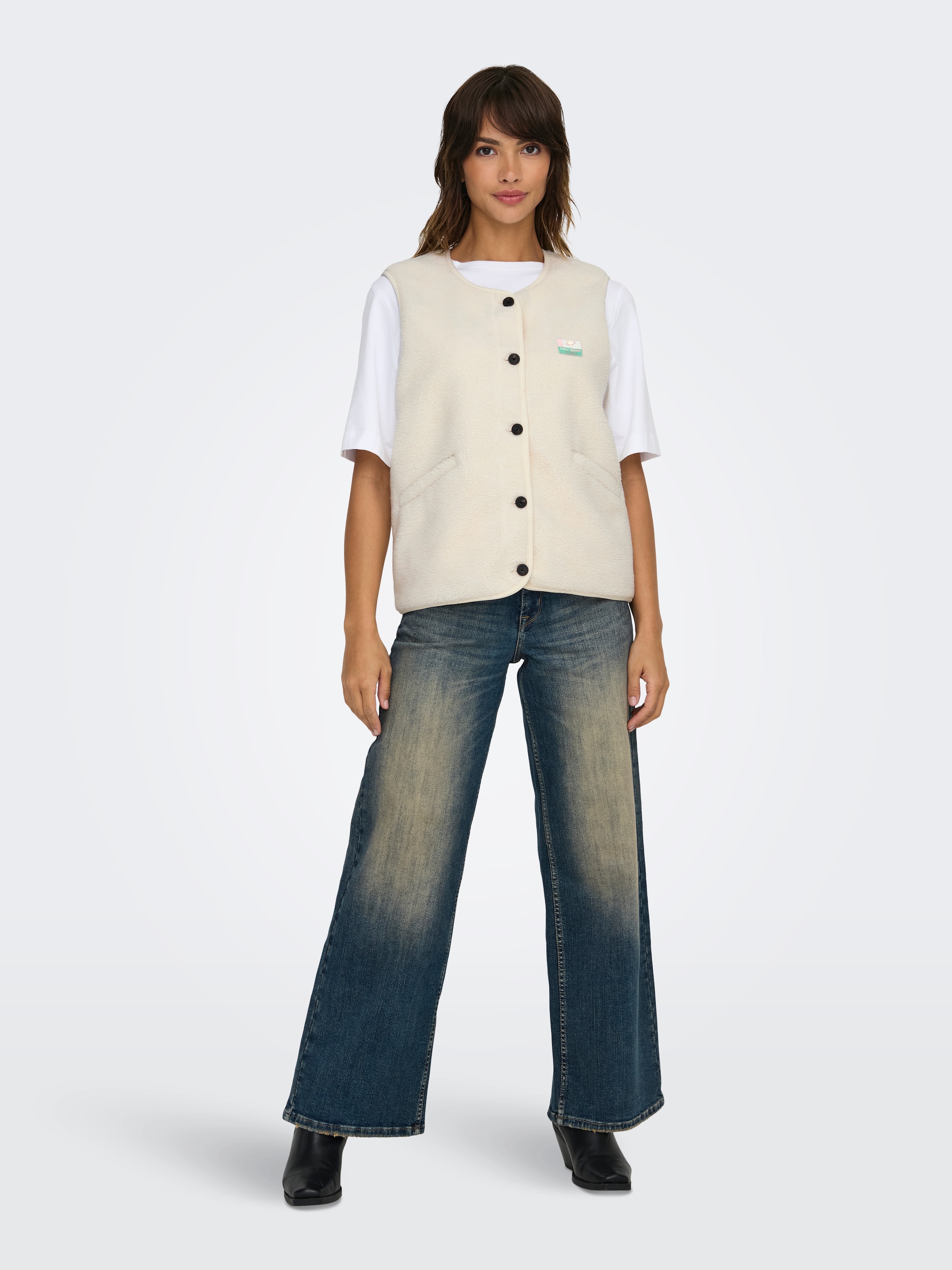 ONLY Plüschweste »ONLBABY LIFE TEDDY VEST PNT CS« Kunstfaser Plüsch