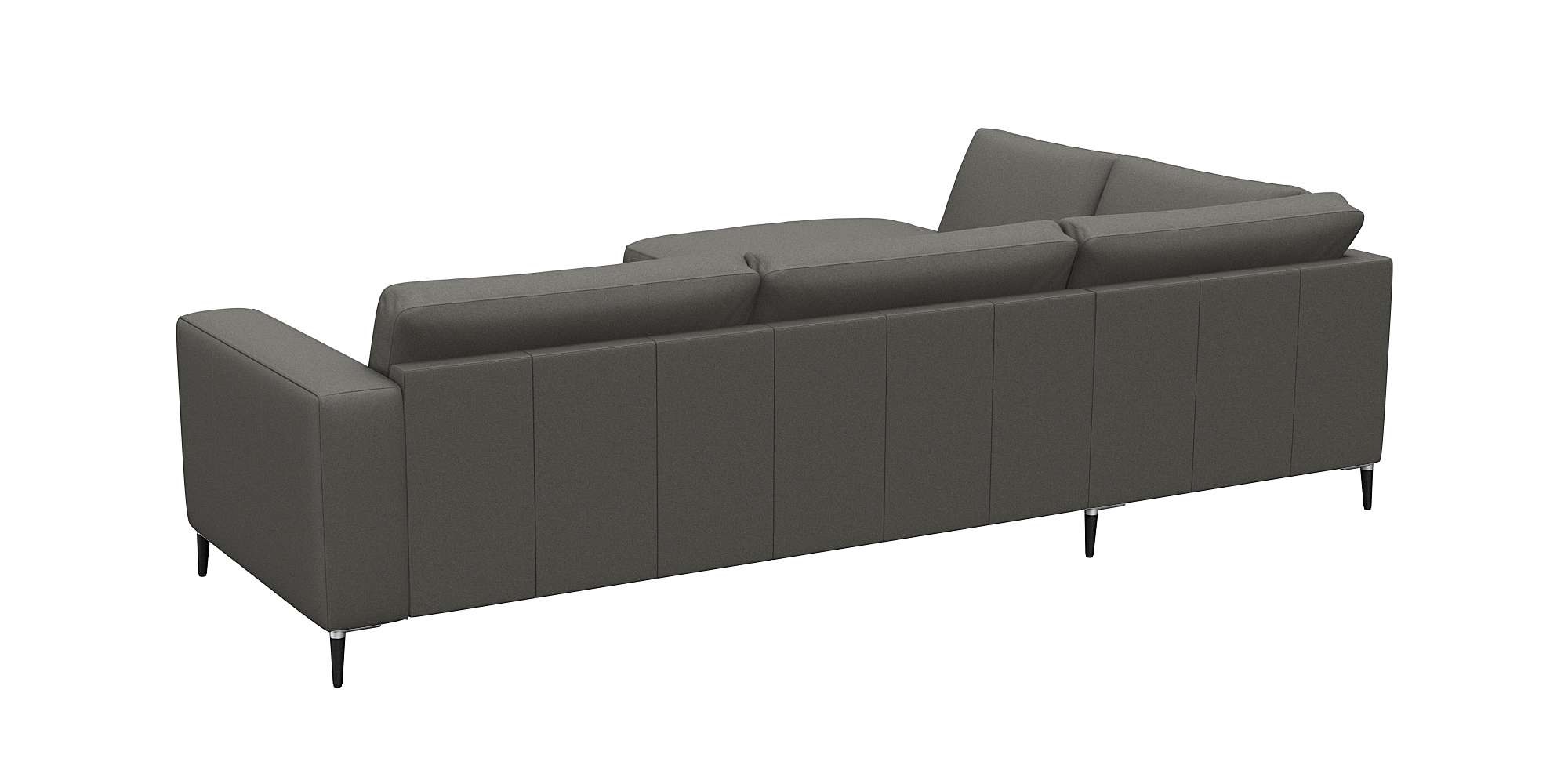 FLEXLUX Ecksofa »Fiore, L-Form, bequem und komfortabel durch hochwertigem Sitzaufbau«, breite Armlehnen, Kaltschaum, Füße Alu+schwarz