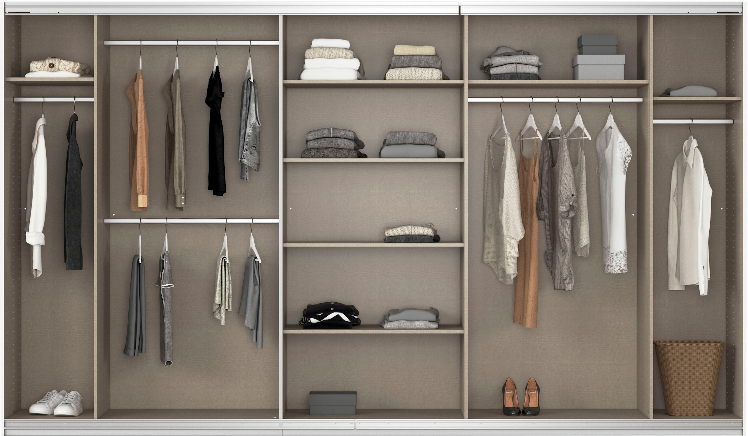 rauch Schwebetürenschrank »Kleiderschrank Schrank OTTO´S CHOICE Garderobe AGORDO«, (in zwei Griff-Farben), Top Innenausstattung, in 4 Breiten und 2 Höhen MADE IN GERMANY