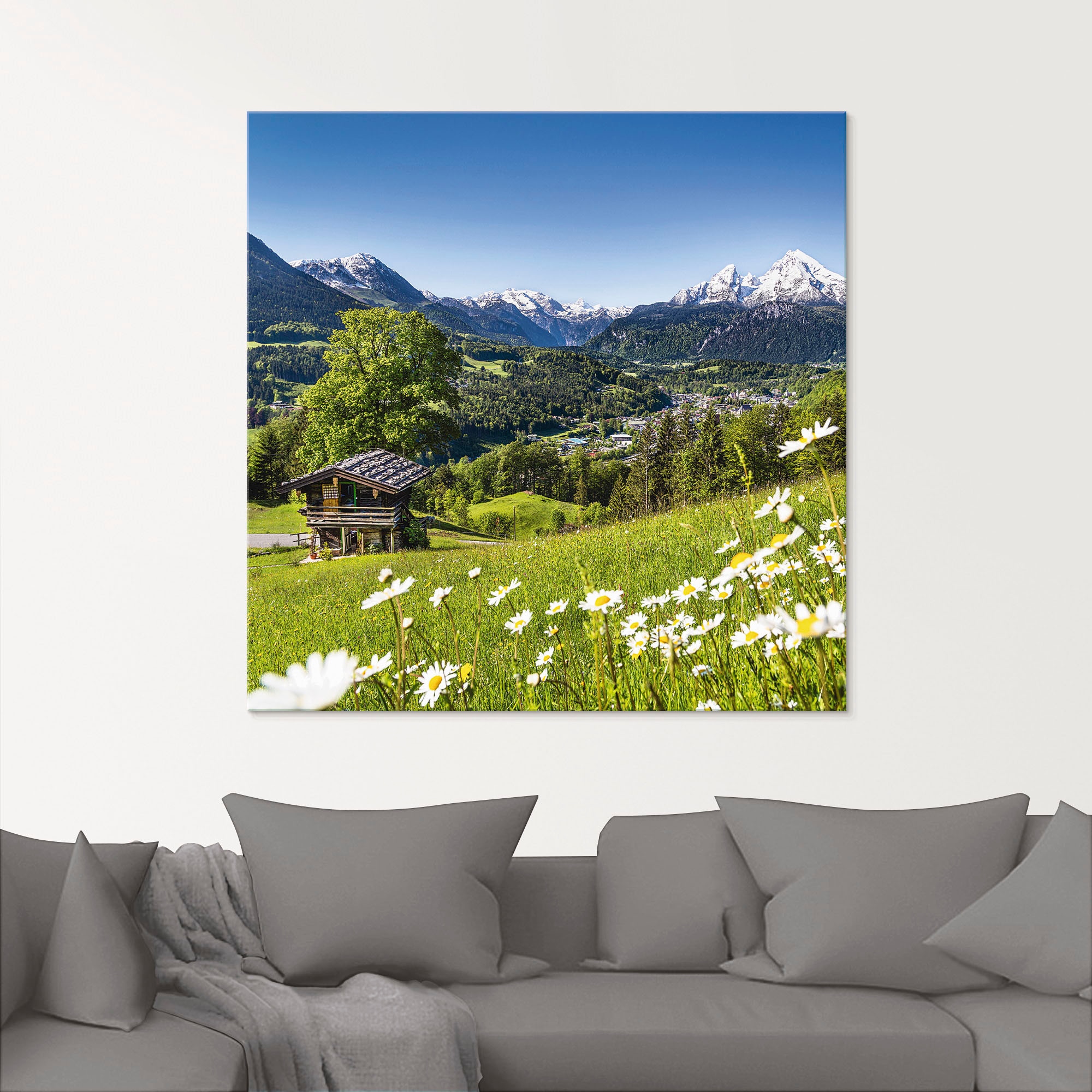 Artland Glasbild »Landschaft in den Bayerischen Alpen«, Berge, (1 St.), in verschiedenen Größen