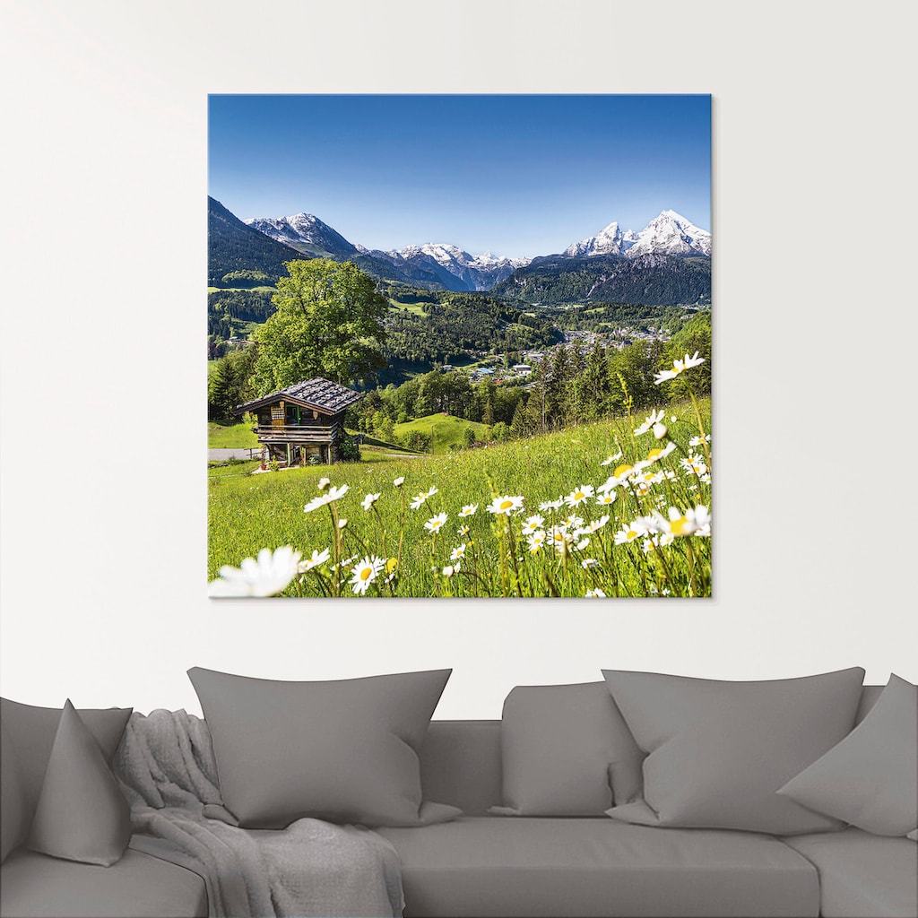 Artland Glasbild »Landschaft in den Bayerischen Alpen«, Berge, (1 St.)