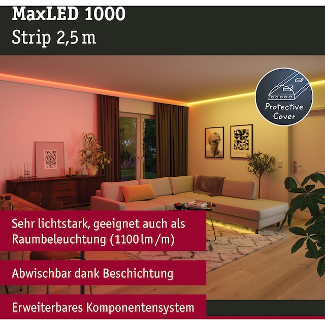 Paulmann LED-Streifen »MaxLED 1000 Stripe 2,5m RGBW IP44 Cover 3000K 28W  230/24V Silber«, 1 St.-flammig, RGBW bestellen | BAUR