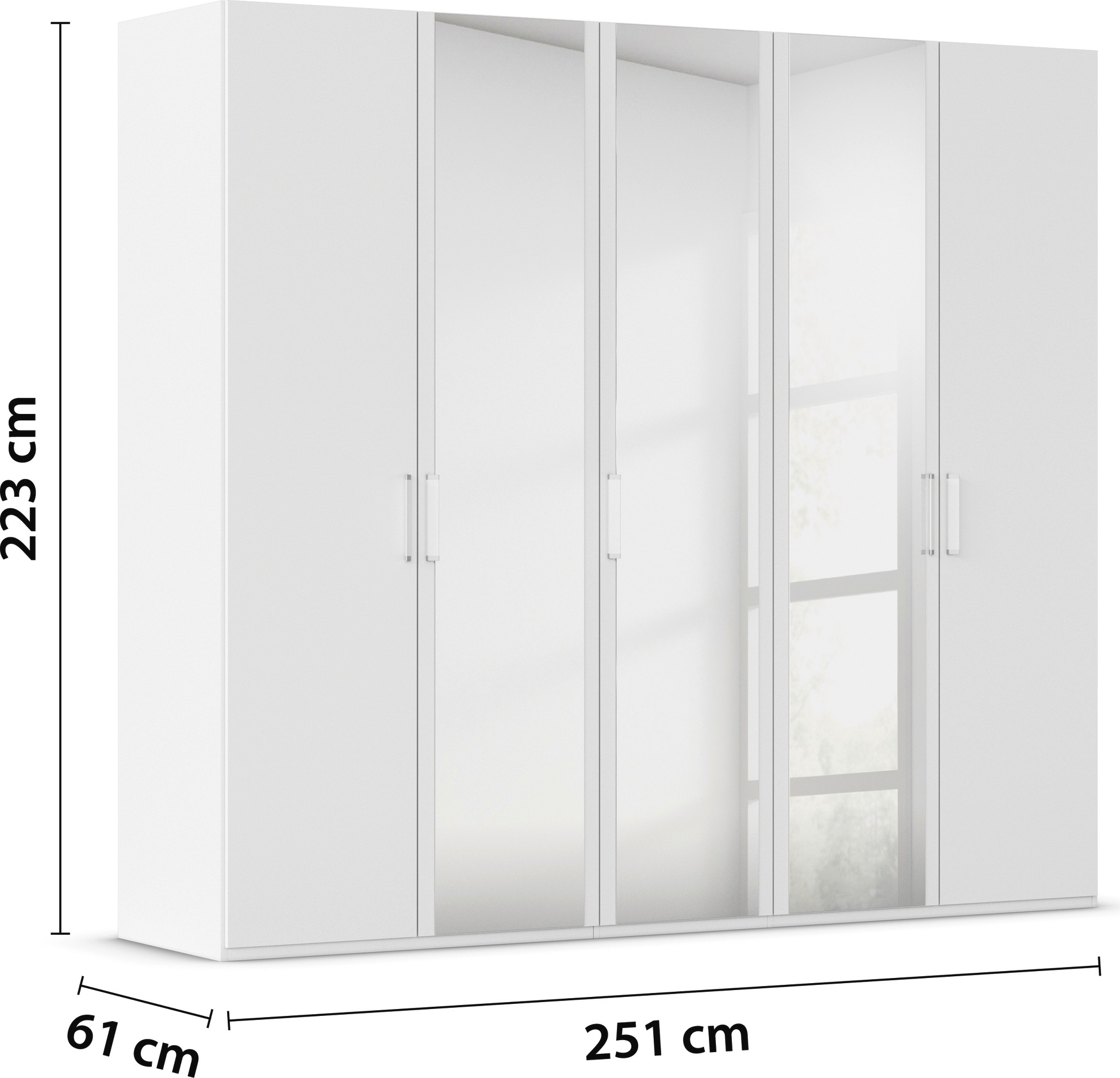 rauch Drehtürenschrank »Kleiderschrank Schrank Garderobe Schlafzimmerschrank EVELYN«, (in 2 Höhen 197 oder 210 cm erhältlich), in elegantem Stil, viel Stauraum 3 Breiten und 2 Höhen MADE IN GERMANY