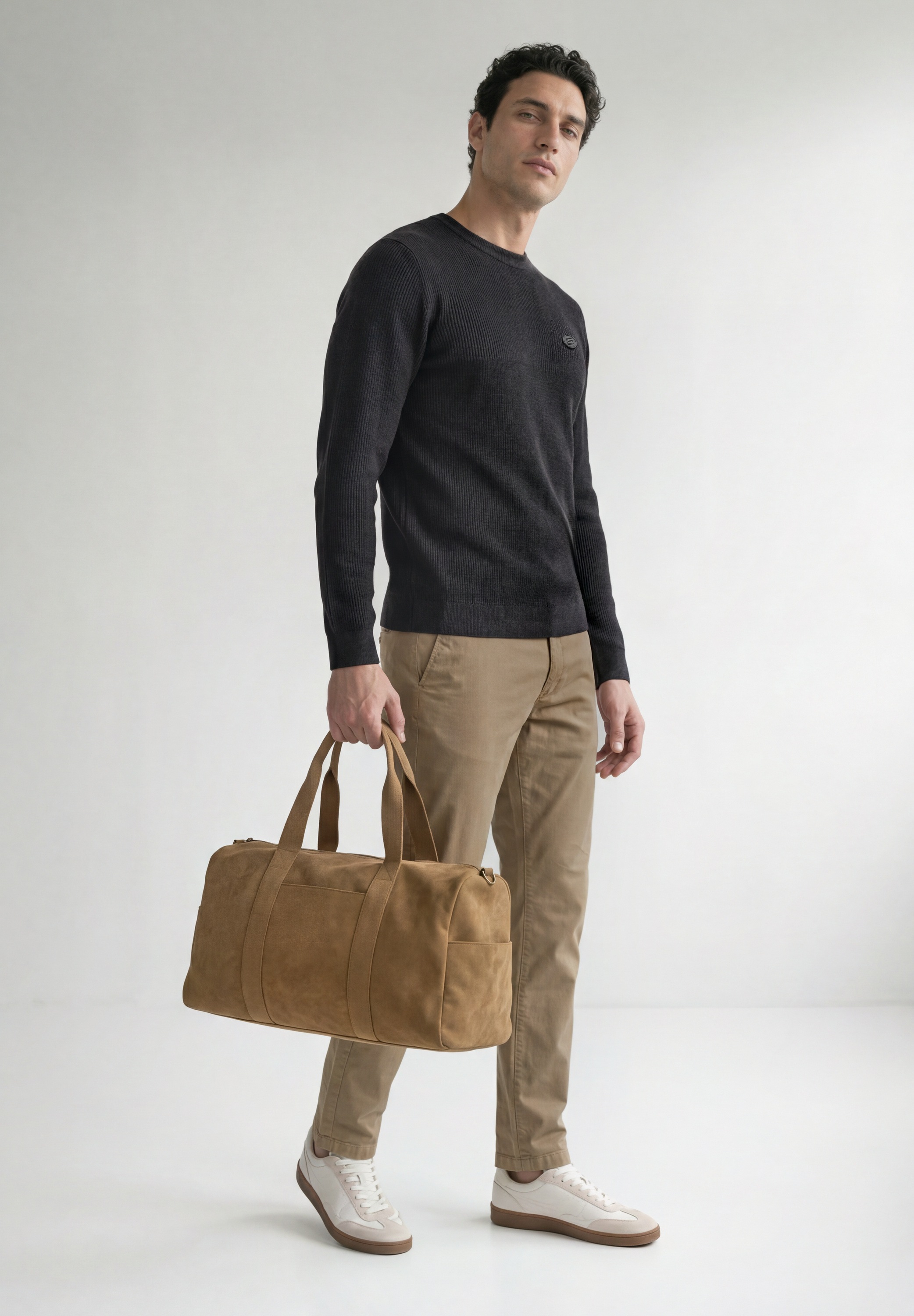 STREET ONE MEN Rundhalspullover aus reiner Baumwolle
