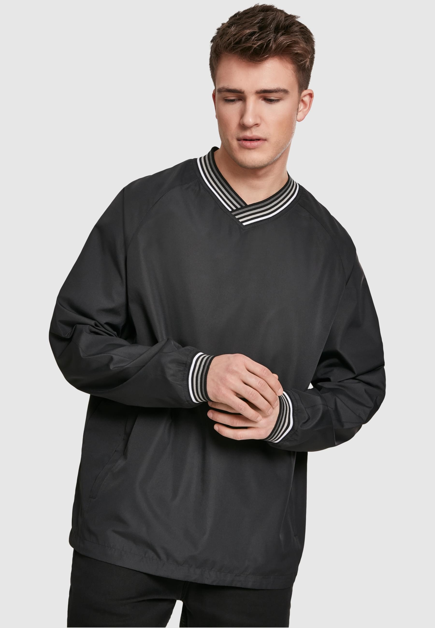 URBAN CLASSICS Rundhalspullover »Urban Classics Herren Warm Up Pull Over«, (1 tlg.)
