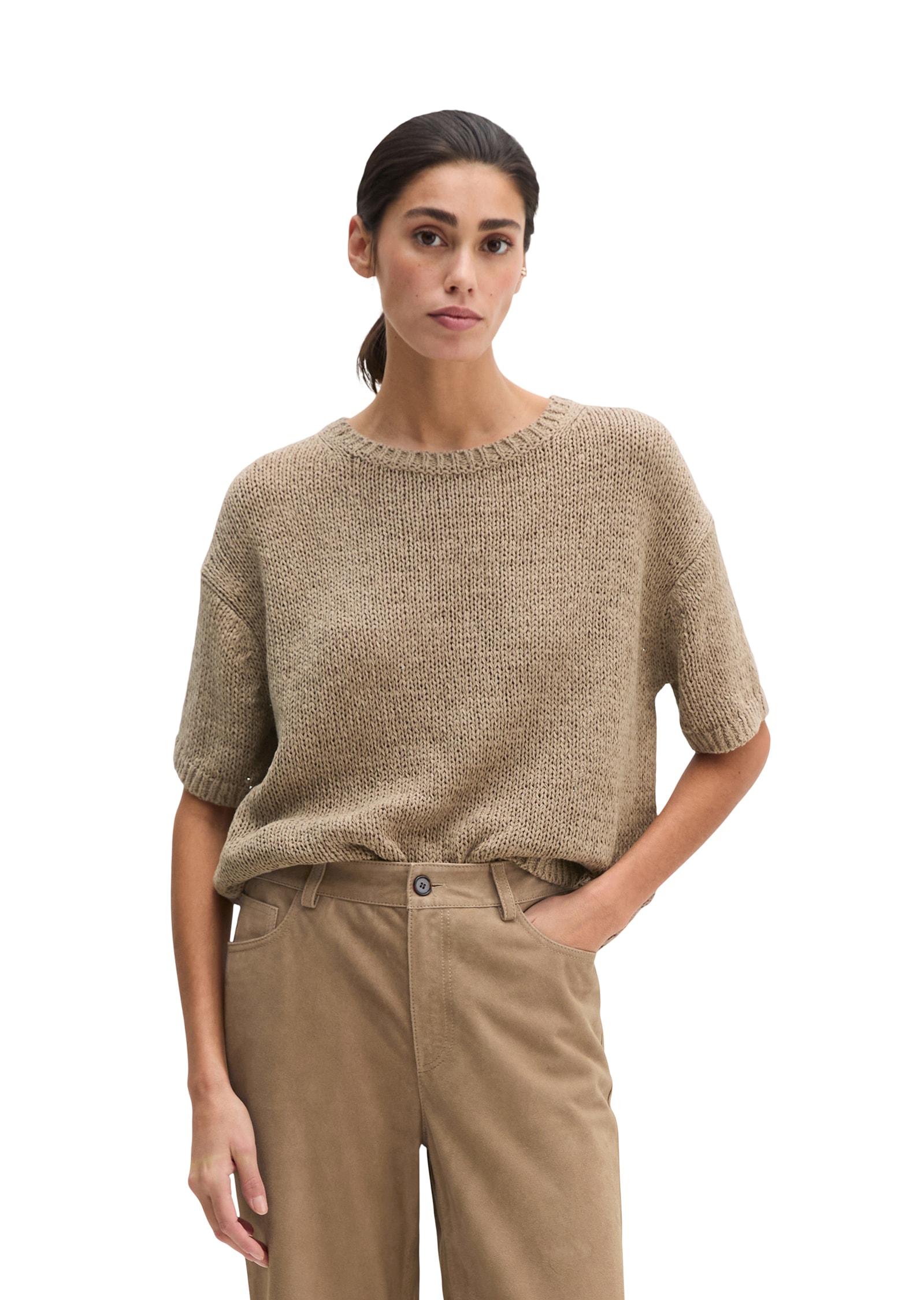 Marc OPolo Kurzarmpullover loose aus Organic Cotton-Mix