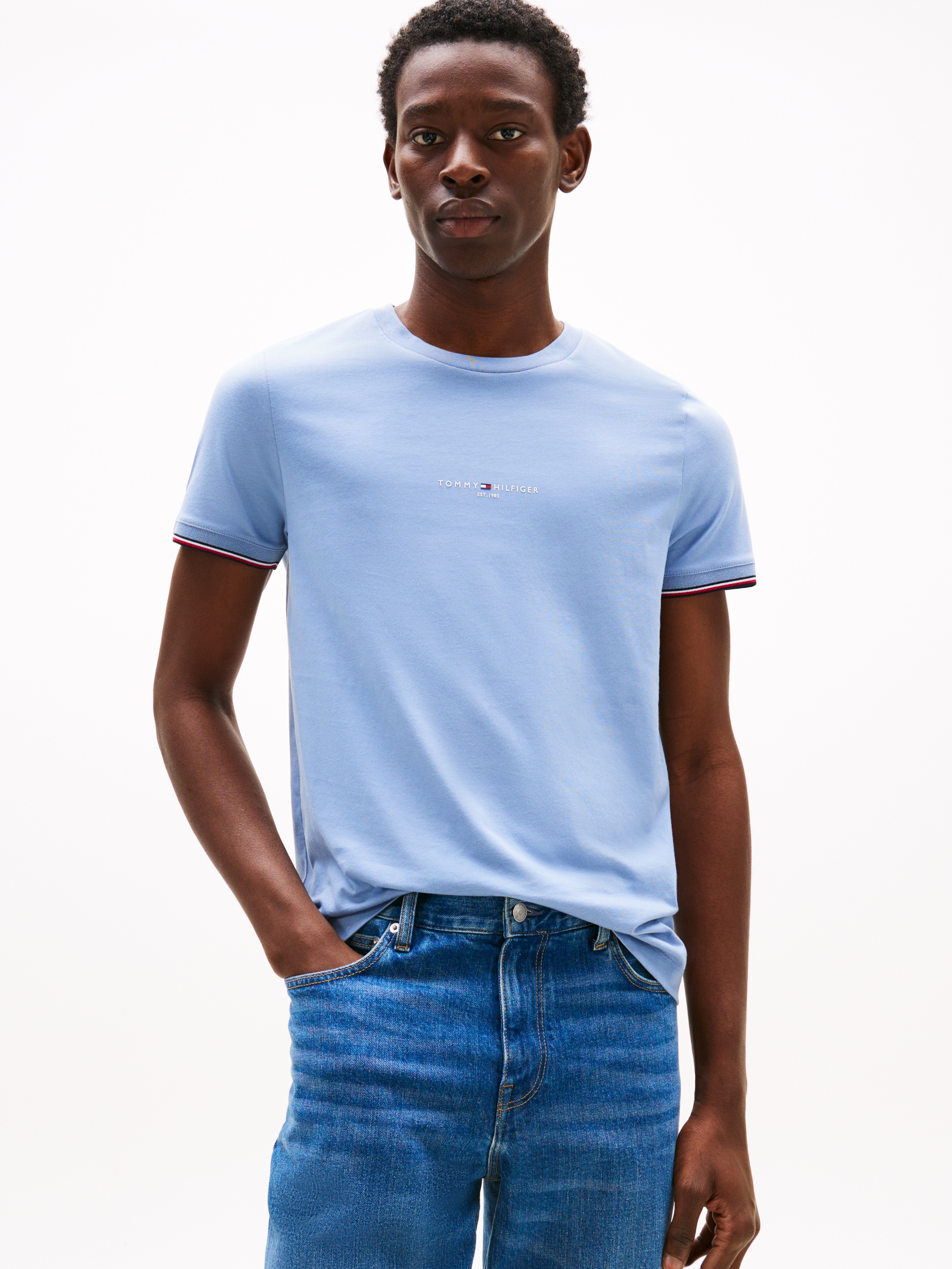 Tommy Hilfiger T-Shirt "TOMMY LOGO TIPPED TEE" günstig online kaufen