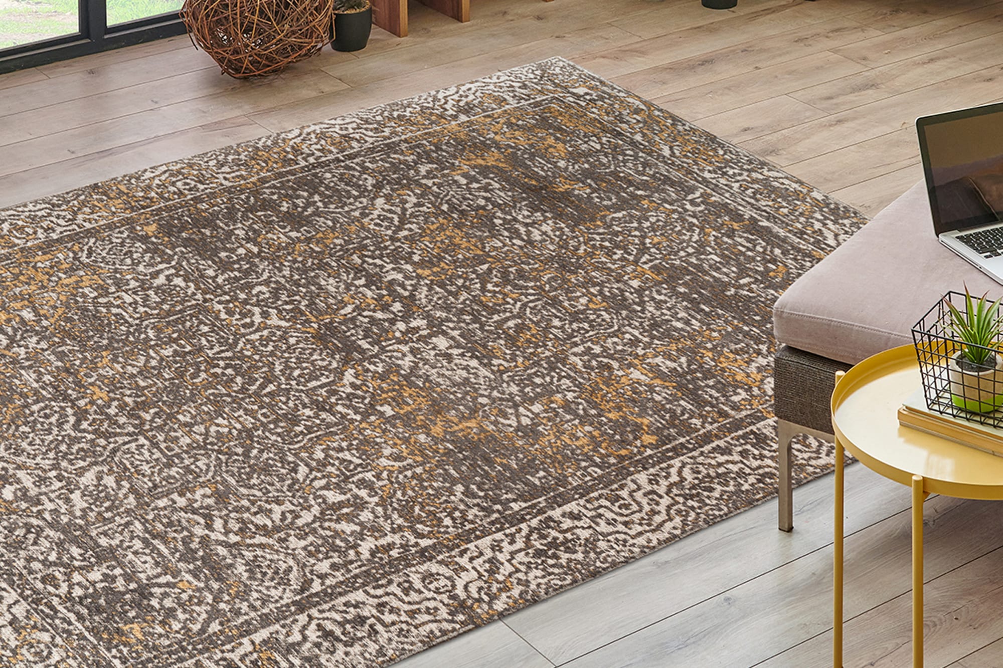 Kayoom Teppich "Davis 225" rechteckig 12 mm Höhe edles Design, pflegeleicht, neutrale Farben