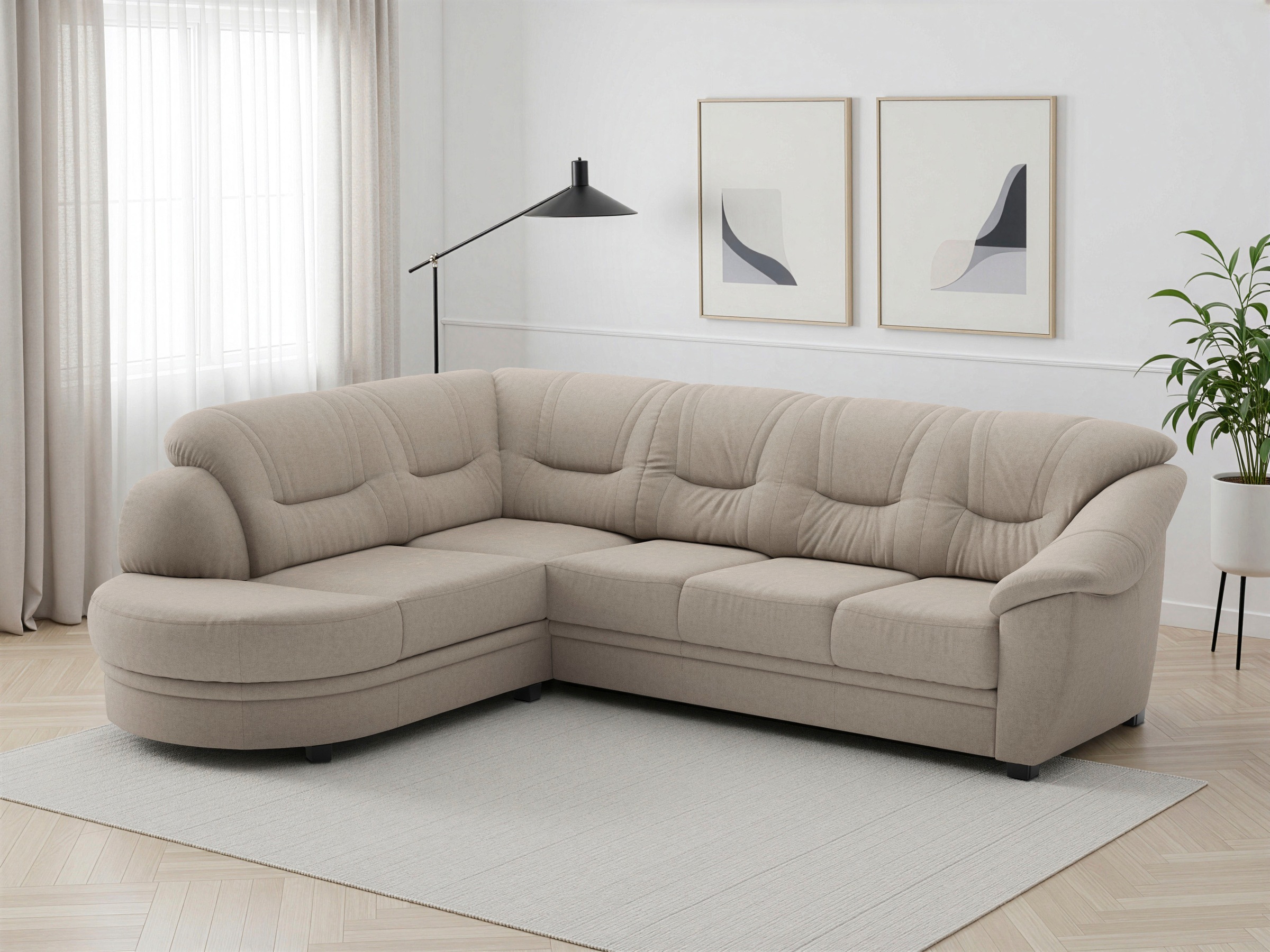 sit&more Ecksofa "Savona L-Form, B: 267 cm, Couch mit Federkern, Komfortsitzhöhe 46 cm" optional mit Schlaffunktion