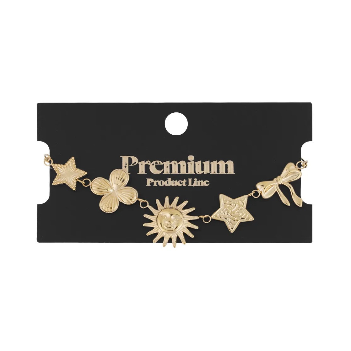Adelia´s Charm-Armband »LIVAYA« Trendiger Modeschmuck mit Sonne, Sternen, Blume und Schleife