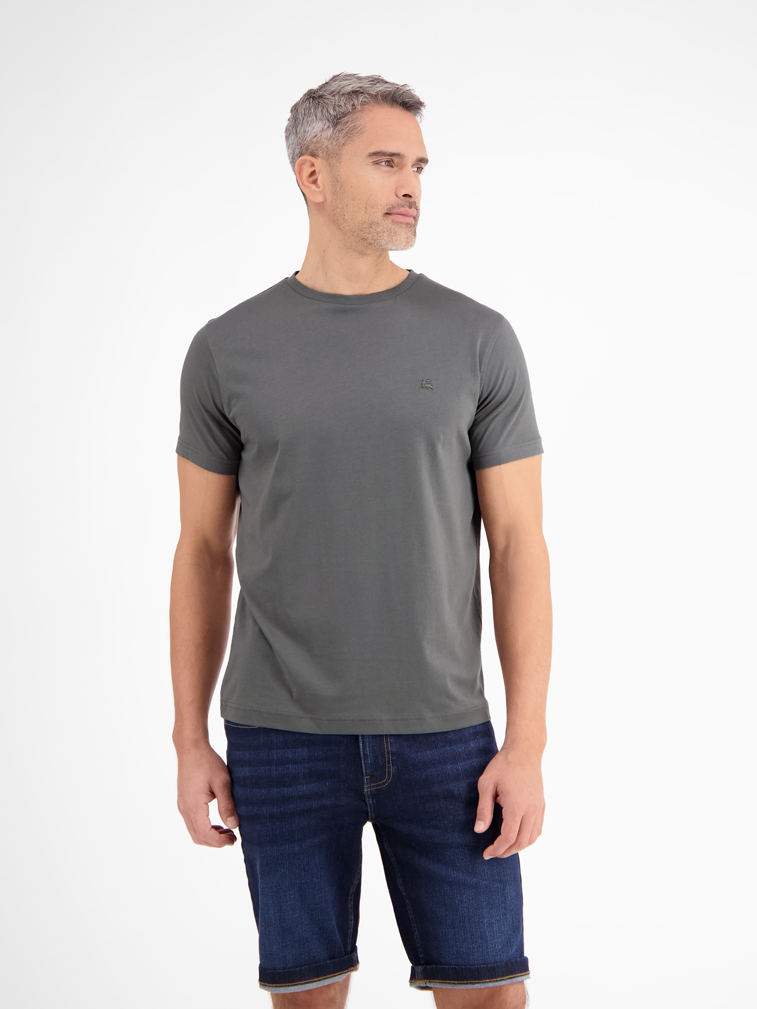 LERROS T-Shirt »LERROS Basic T-Shirt mit Logostitch«