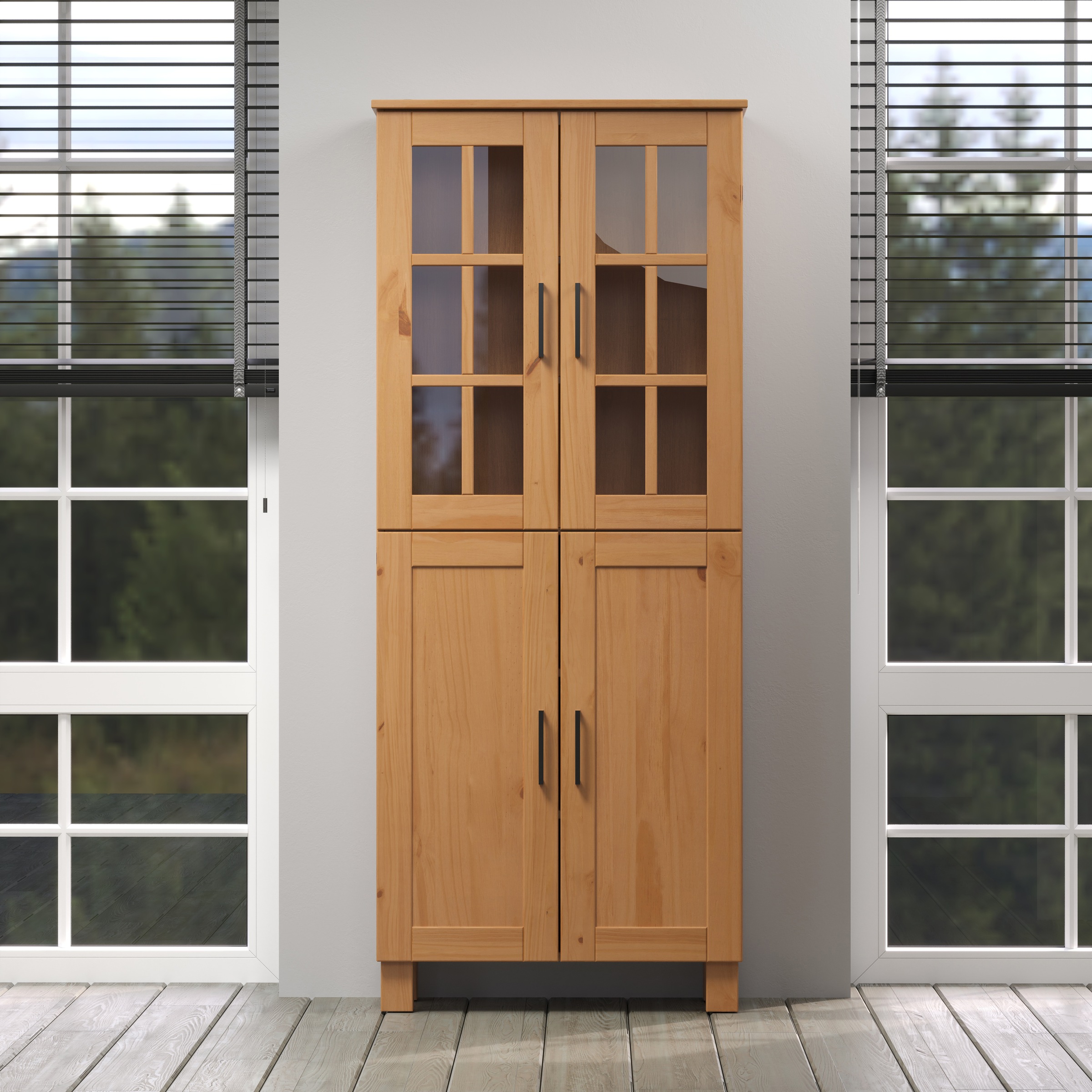 welltime Hochschrank "Ulea" 1 Stk. tlg. Breiter Badschrank aus Massivholz - günstig online kaufen