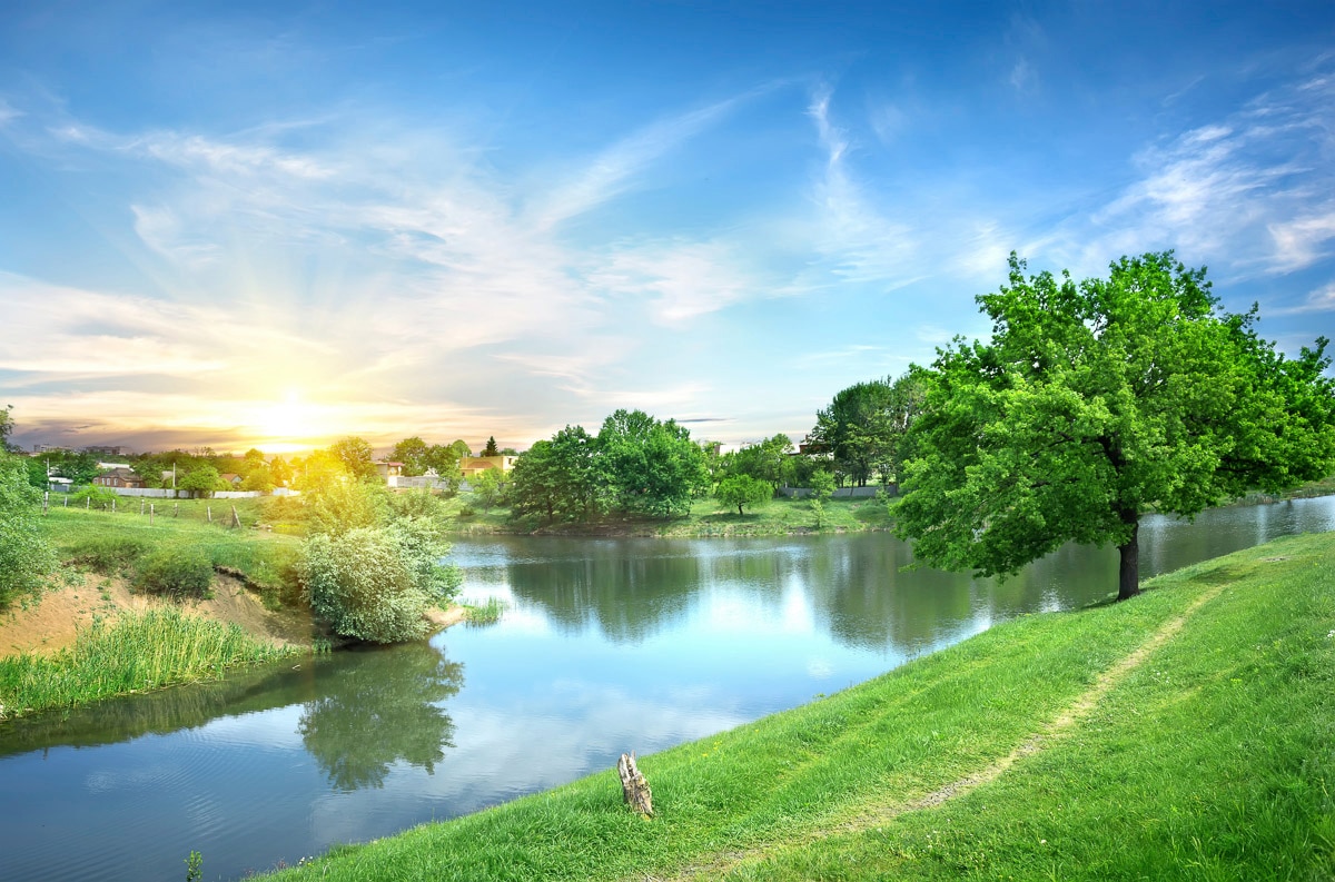 Papermoon Fototapete "Fluss in Landschaft"