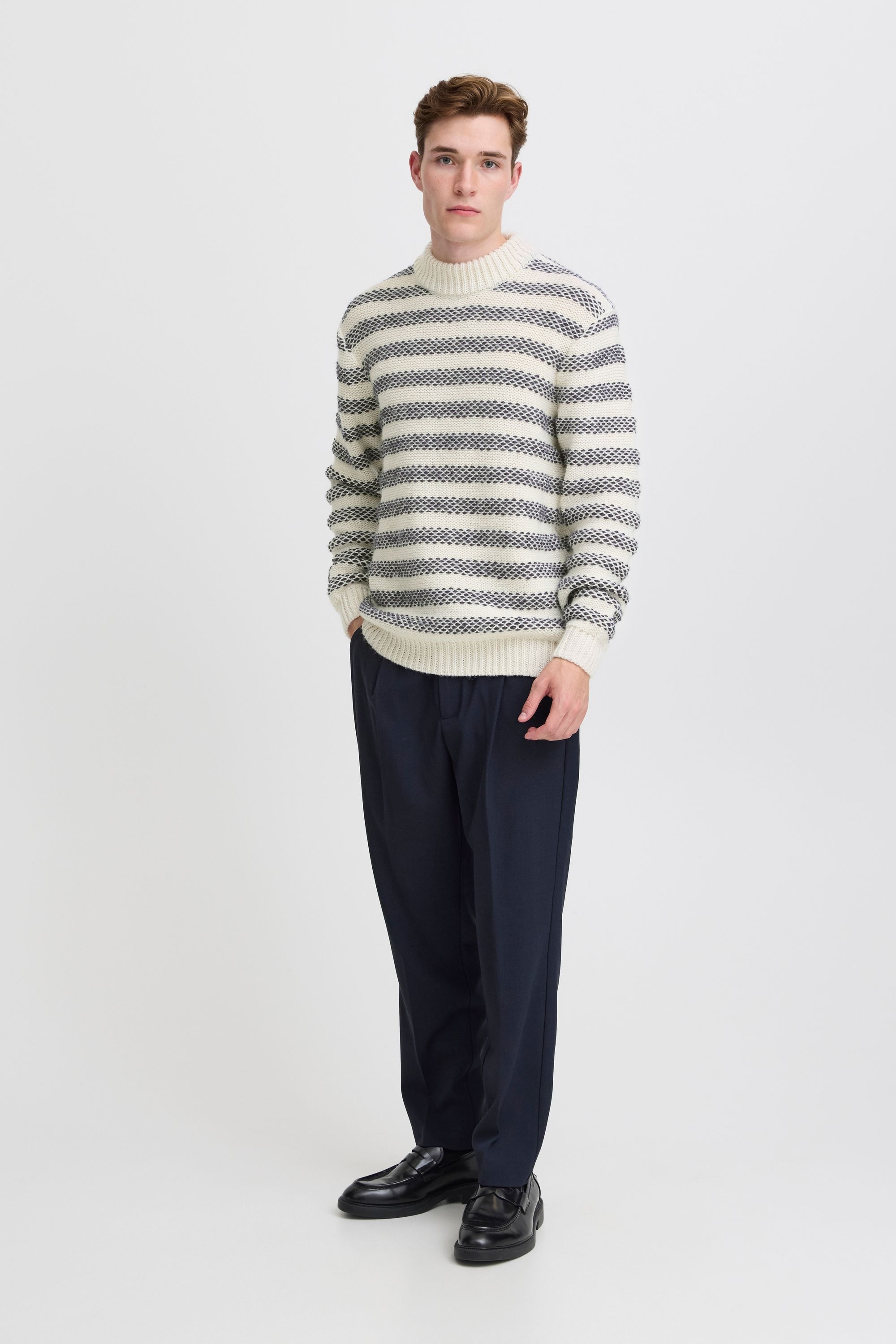 Casual Friday Strickfleece-Pullover "Strickpullover CFKARL striped knit" günstig online kaufen