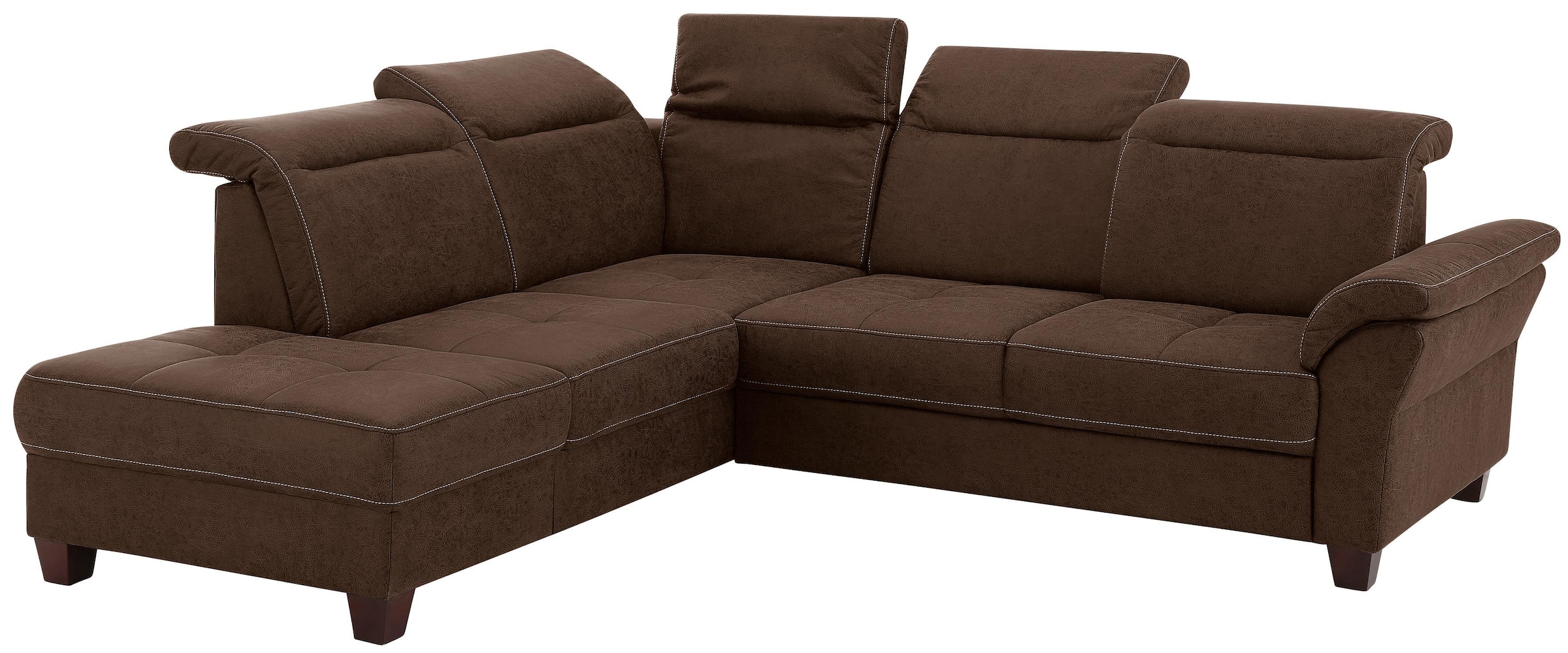 OTTO home Ecksofa "Solvei L-Form" wahlweise auch mit Kopfteilverstellung und Schlaffunktion, Federkern
