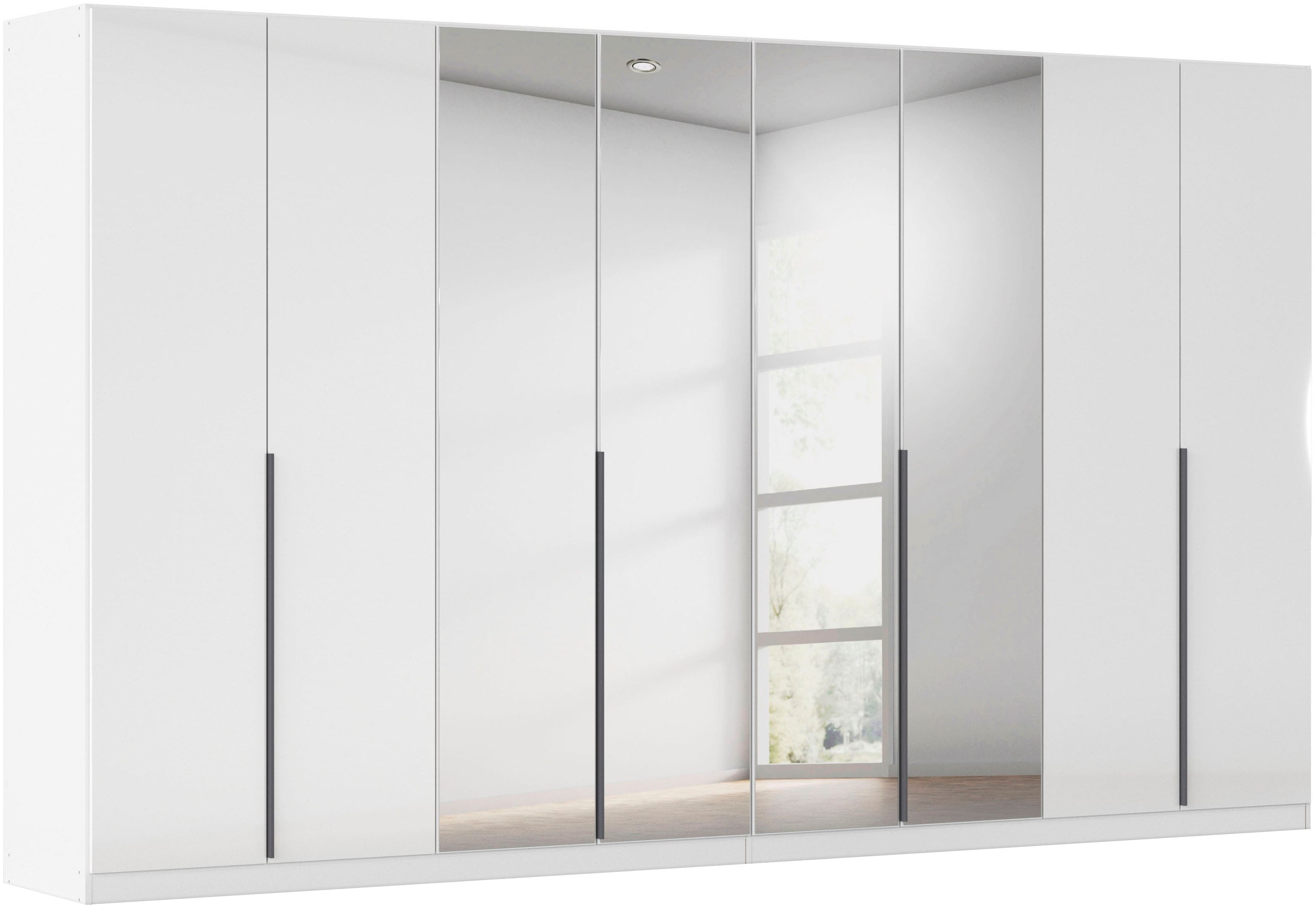 OTTO home Drehtürenschrank "Kleiderschrank Schrank Garderobe AGORDO mit Dekor- oder Hochglanzfront" in zwei Griff-Farben, Breiten 91-405 cm, durchdachte Innenausstattung, in 8 Breiten und 2 Höhen MADE IN GERMANY