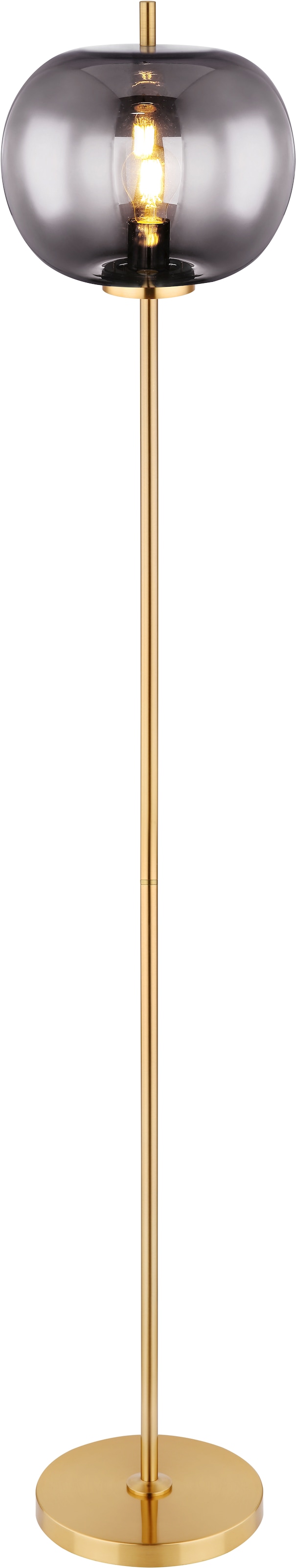 GLOBO LIGHTING Stehlampe "BLACKY I", 1 Stk.messingfarben, Wohnzimmer, Leuchten, Hängelampe/Pendelleuchte/Glas/Höhe kürzbar/Esstisch