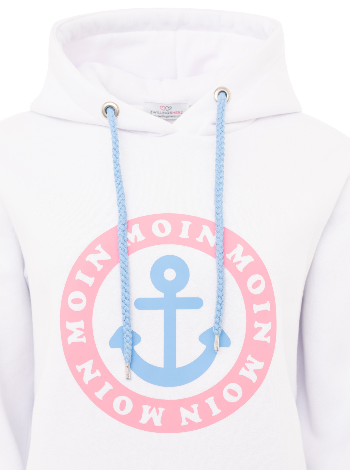 Zwillingsherz Hoodie , Langarm, Kapuze, Neon-Details, Kordelzug, Frontprint, Kängurutasche
