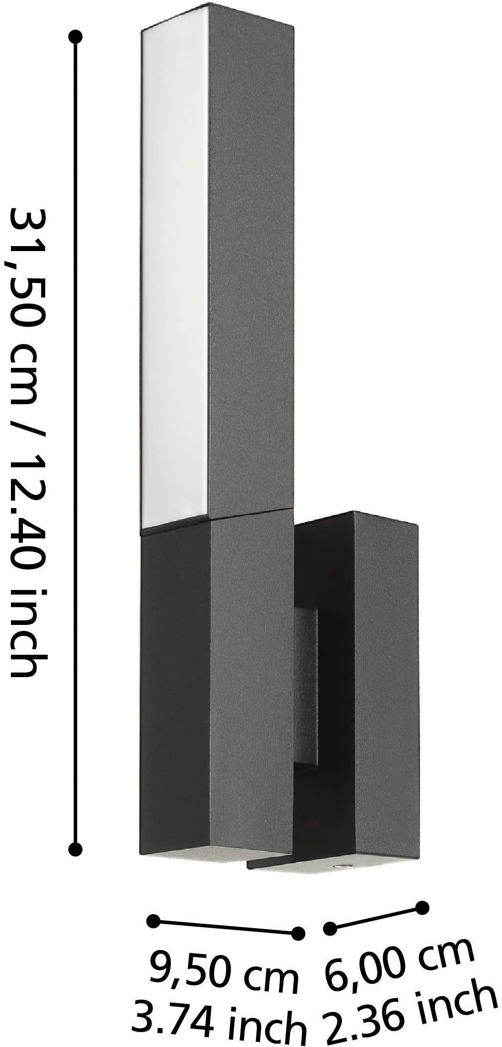 EGLO Wandleuchte »Ugento Wandlampe, Außenbeleuchtung, schwenkbarer Spot, Metall, IP44« LED-Modul 1 Stk. Warmweiß