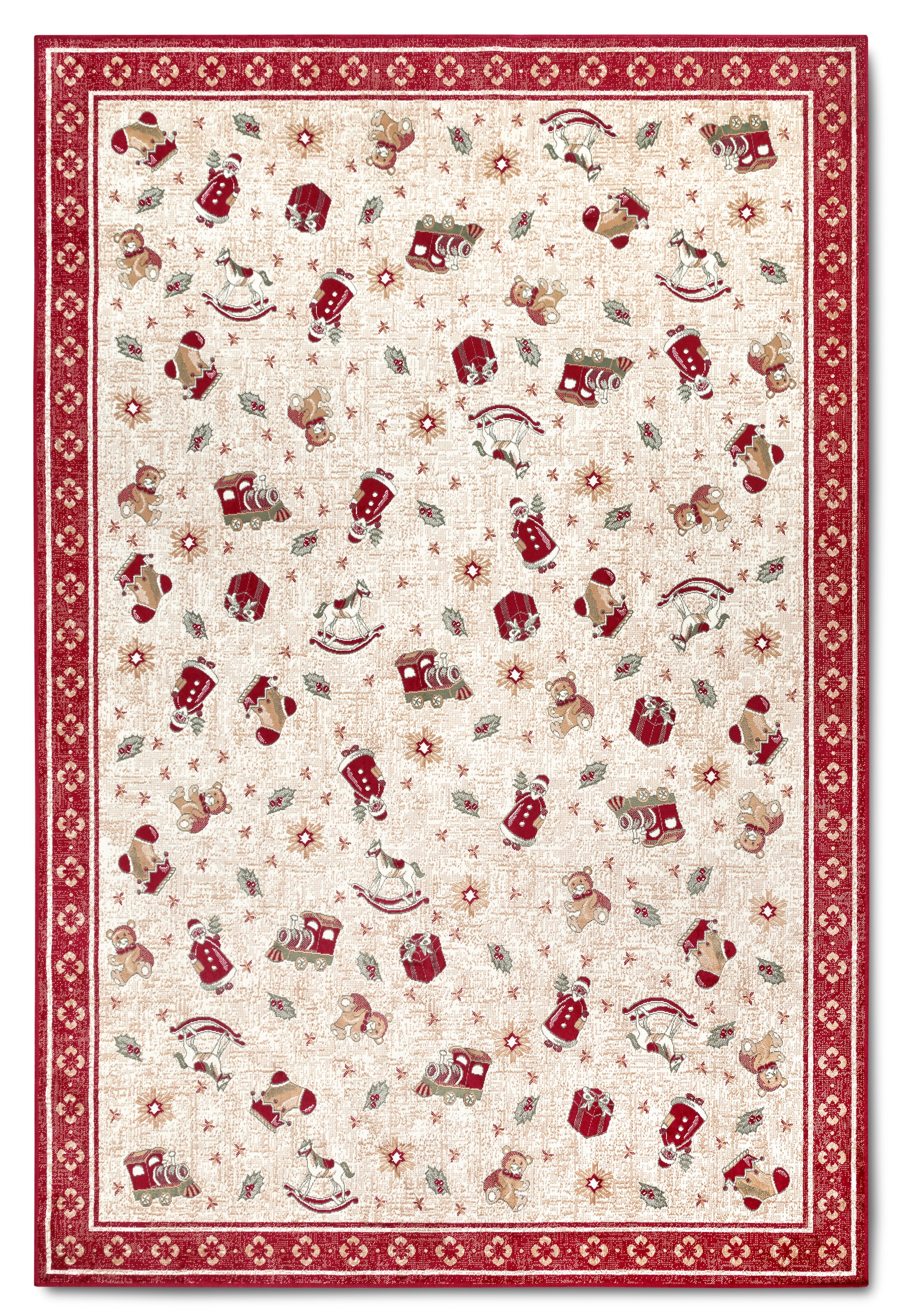 Villeroy & Boch Teppich »Nostalgic Shine Toy's Delight, eckig, rund und Läufer«, rechteckig, 6 mm Höhe, Weihnachten, Wohnzimmer, Flur, Geschenk, Toys Delight, Dekoration