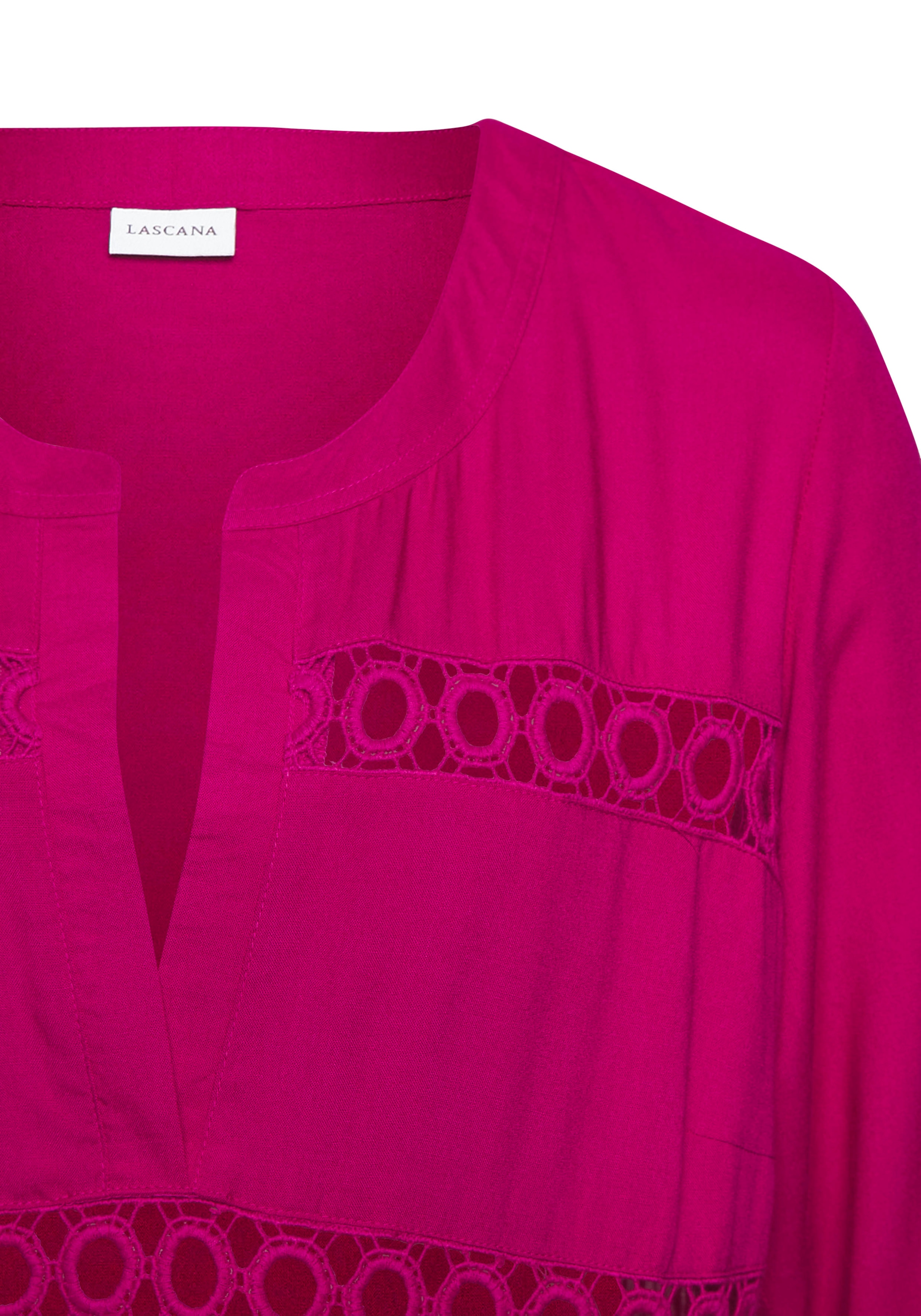 LASCANA Longbluse, mit Spitzeneinsätzen, Tunika, Blusenkleid, Strandmode