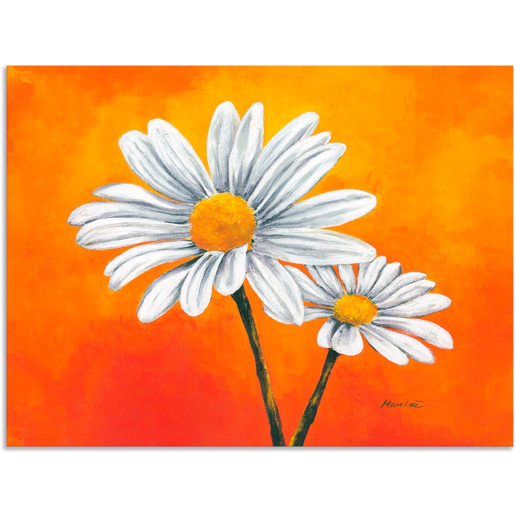 Artland Wandbild »Margeriten auf Orange«, Blumen, (1 St.)