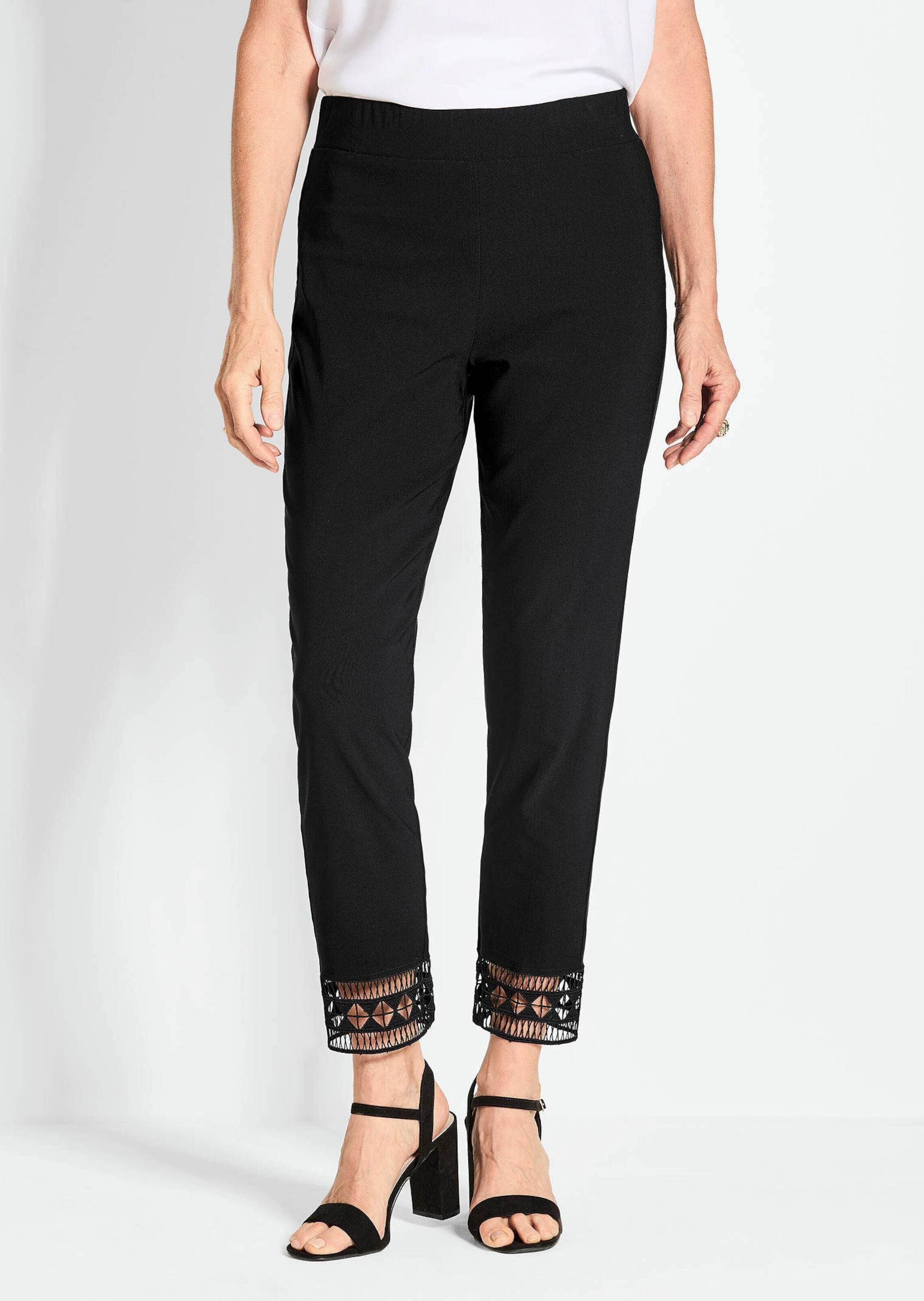 GOLDNER Schlupfhose »Freizeithose LOUISA mit Spitzenabschluss«