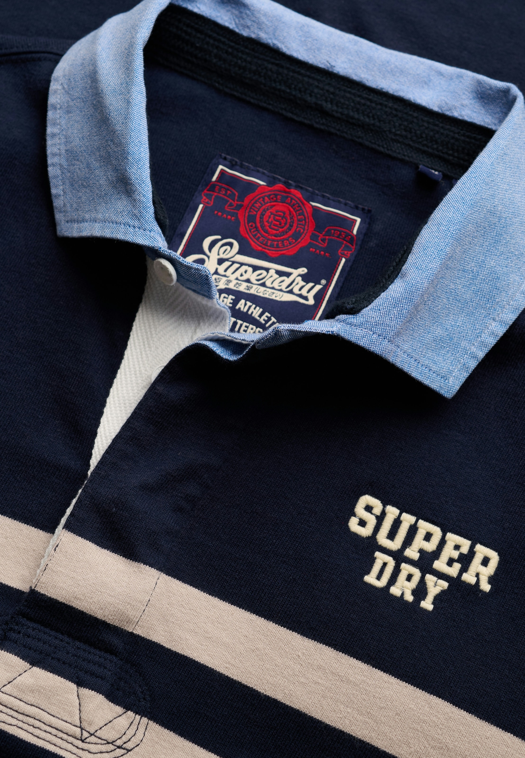 Superdry Langarm-Poloshirt »VINTAGE CHESTBAND RUGBY« Baumwolle, relaxed fit