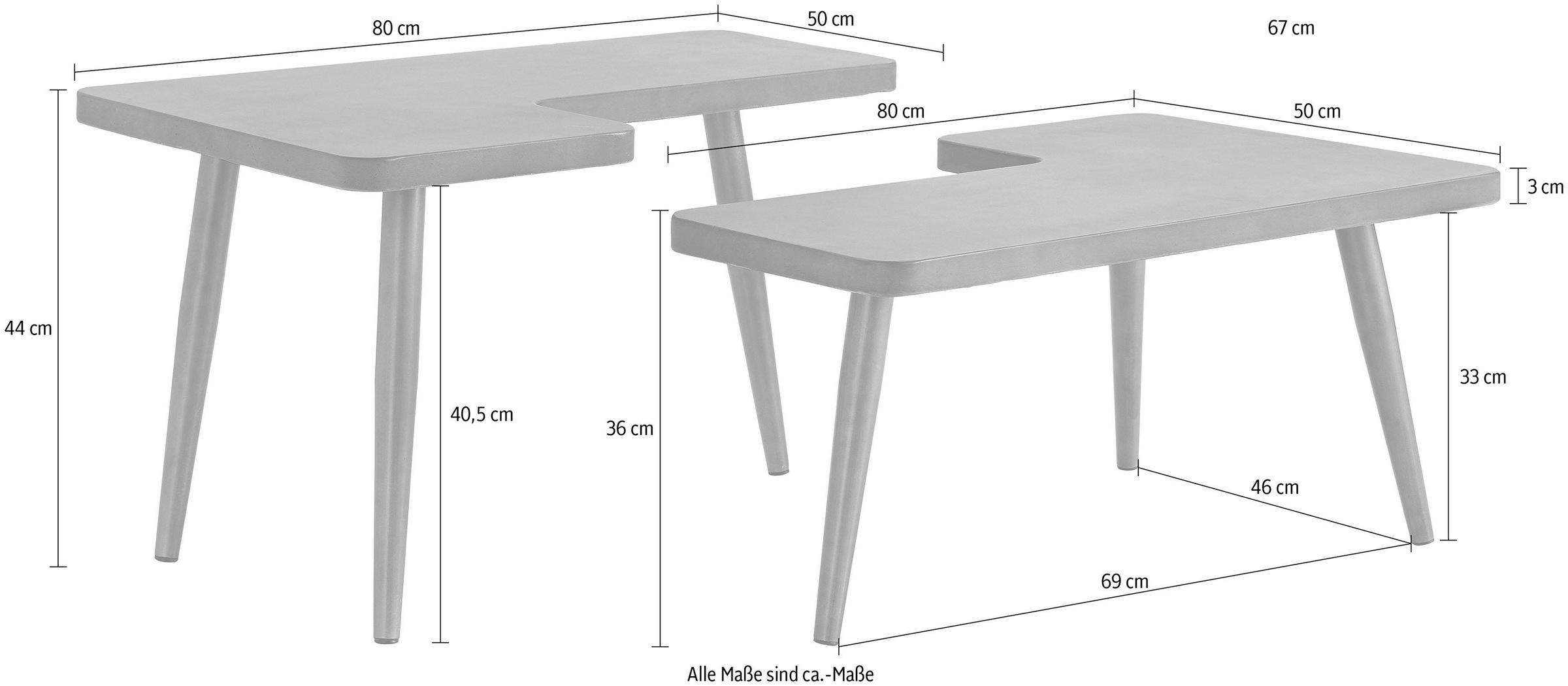 INOSIGN Couchtisch »Loupe«, Tischplatte aus Beton, Tischbeine aus Messing, Breite 137 cm