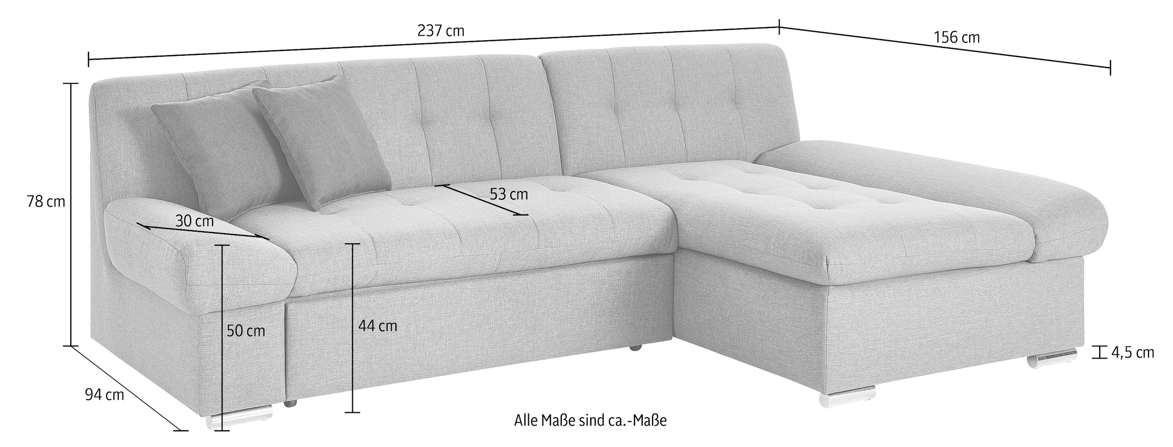 TRENDMANUFAKTUR Ecksofa »Reggae, L-Form«, wahlweise mit Bettfunktion