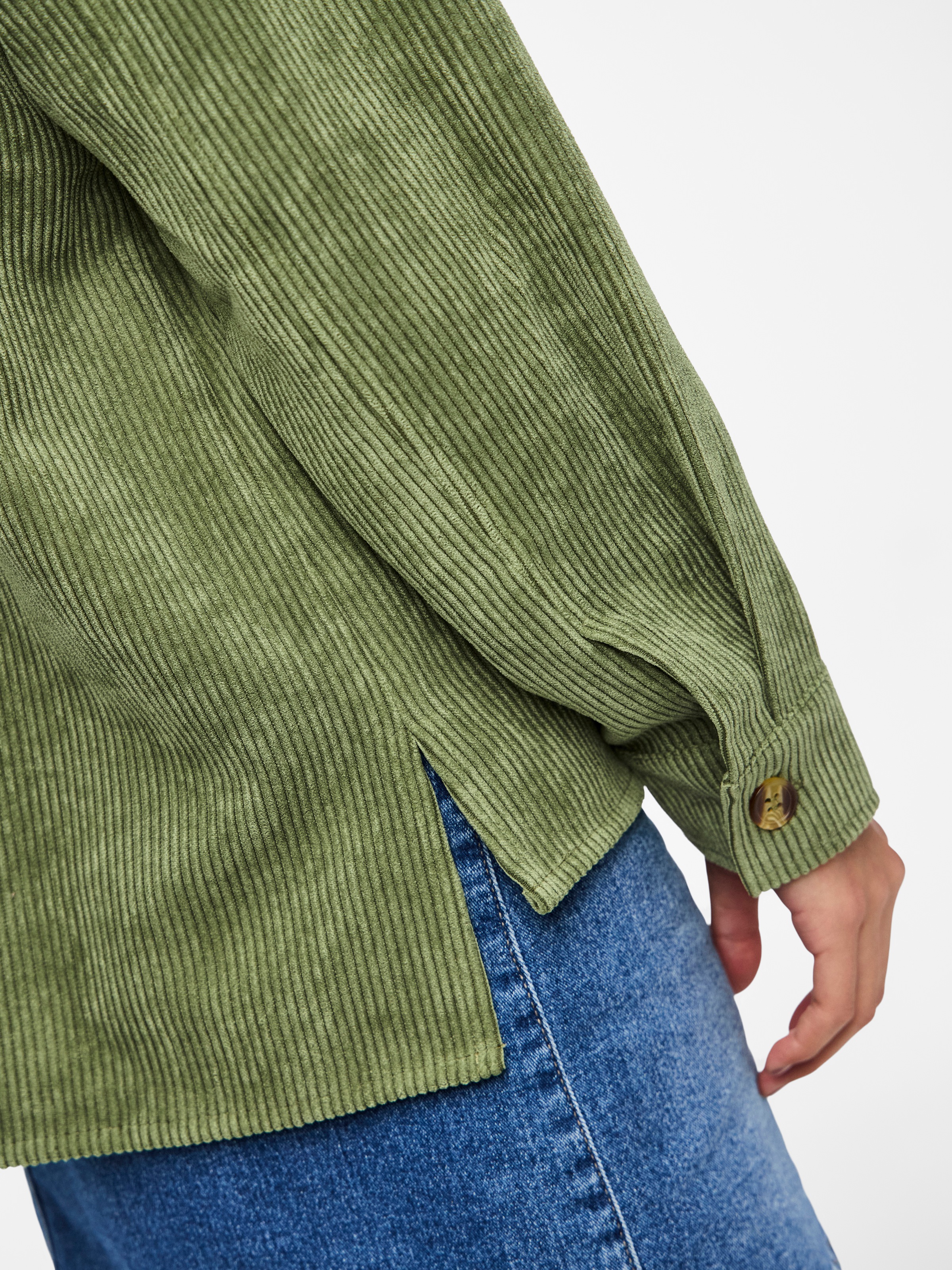 Thumbnail - pieces Hemdbluse "PCEFFI LS SHIRT WVN NOOS" Materialmix, loose fit