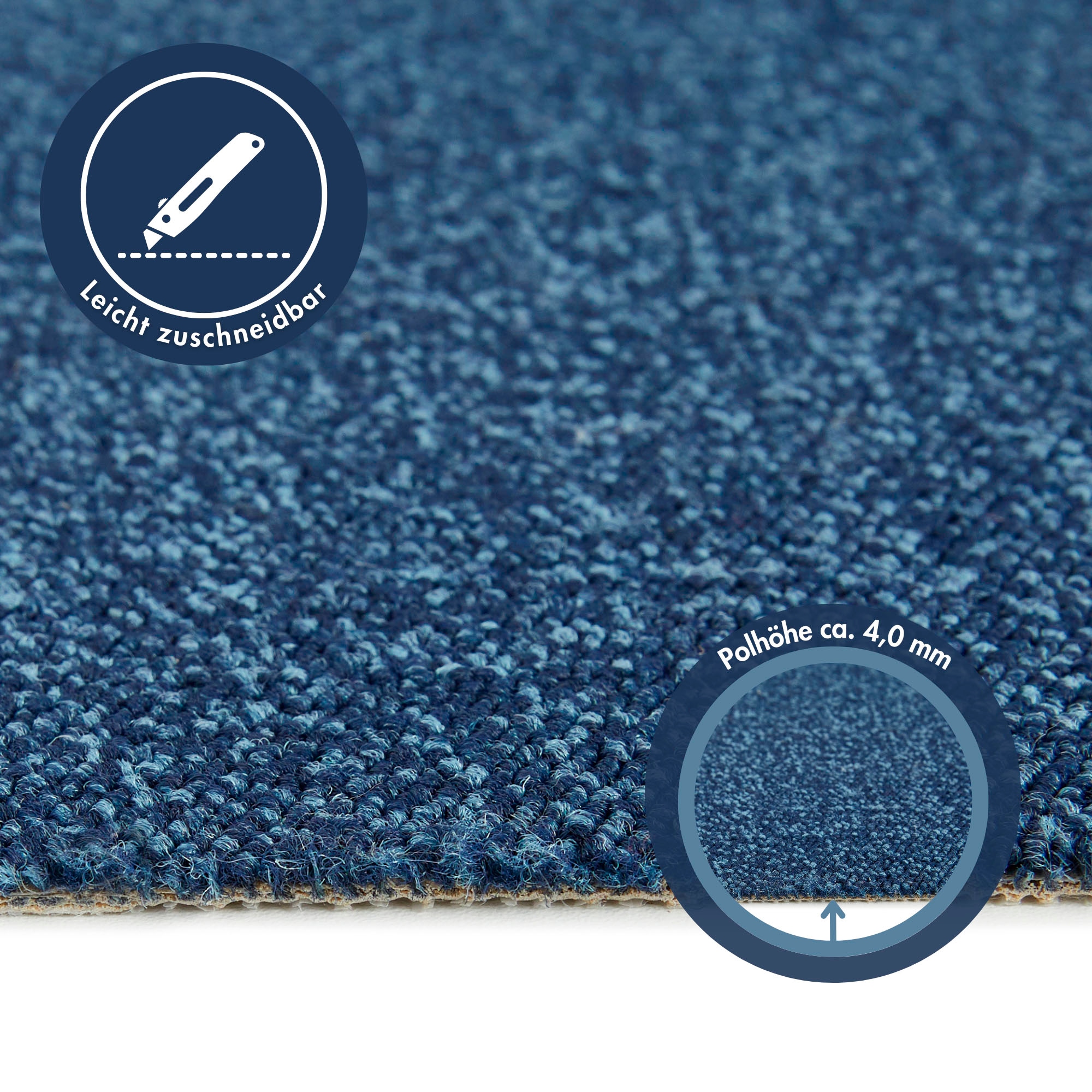 Andiamo Teppichboden »Matz, Schlinge, Made in Belgium«, rechteckig, 6 mm Höhe, meliert, Breite 400 cm oder 500 cm, strapazierfähig & pflegeleicht