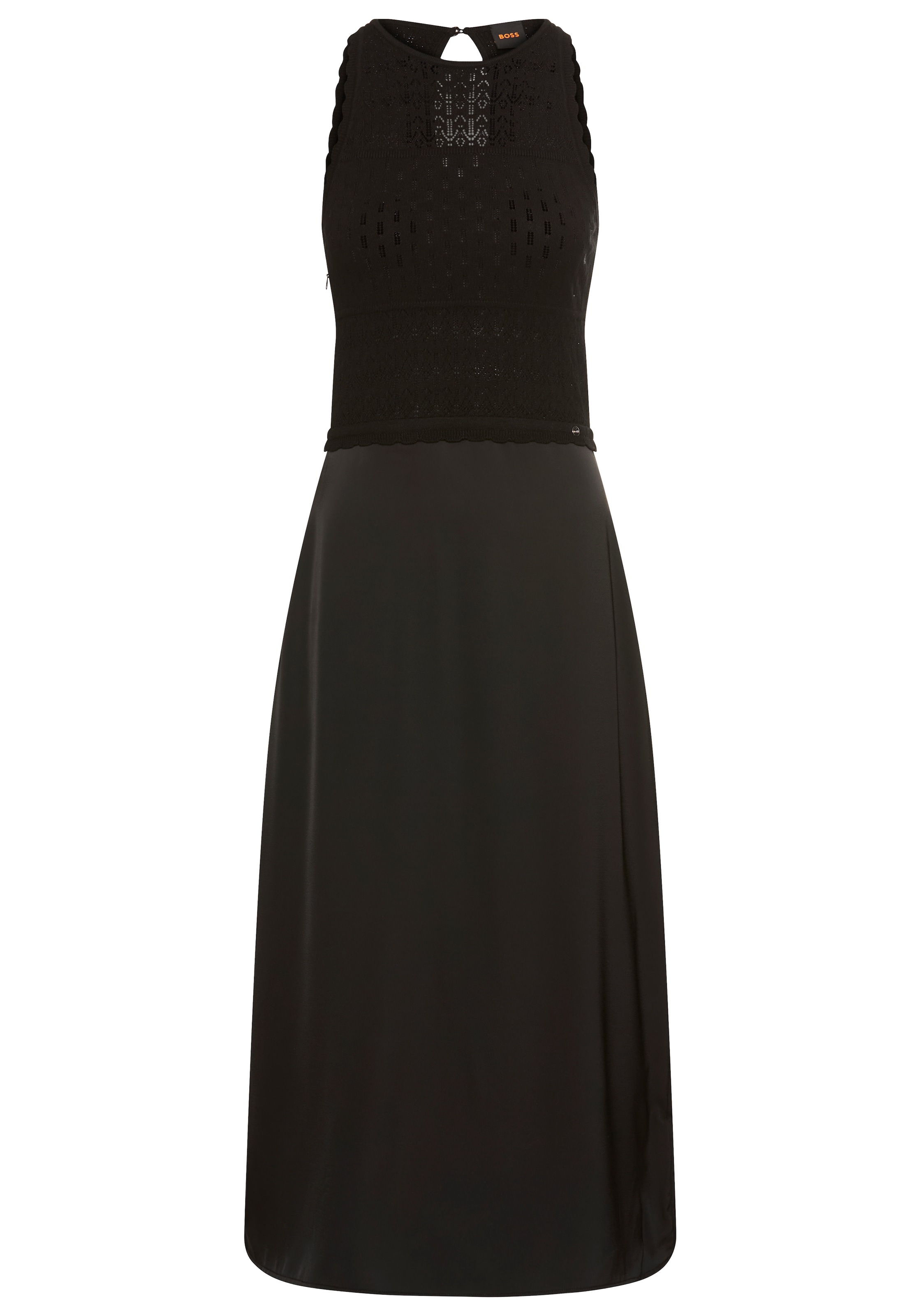 BOSS ORANGE Strickkleid »Fawrence Premium Damenmode«, Midi-Länge, im Materialmix