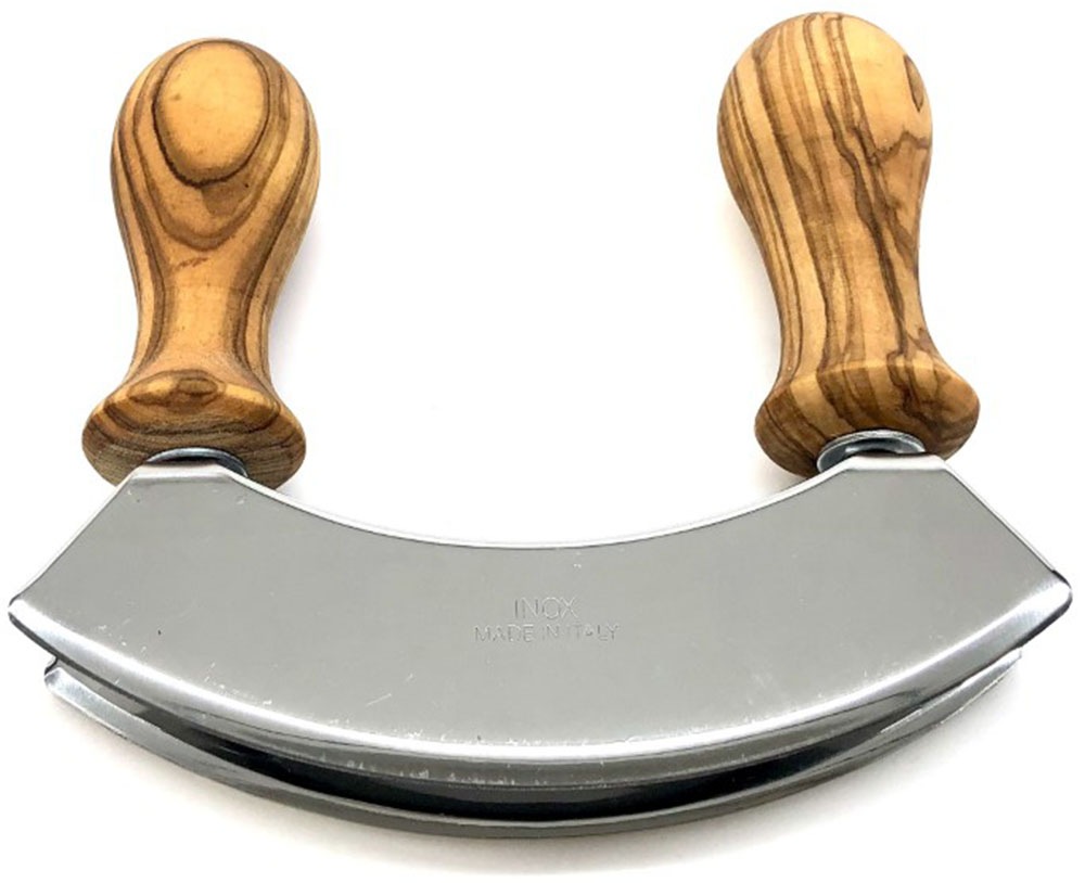 Olivenholz-erleben Wiegemesser "DESIGN mit gedrechselten Griffen aus Oliven günstig online kaufen