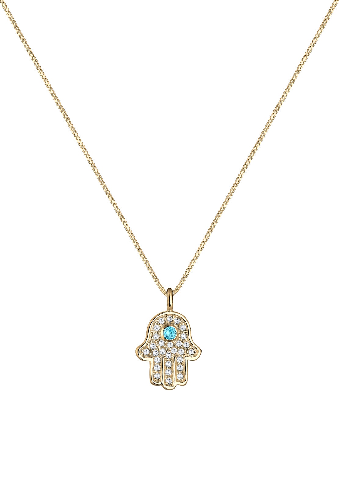 Elli Collierkettchen »Hamsa Hand der Fatima Zirkonia 925 Silber«