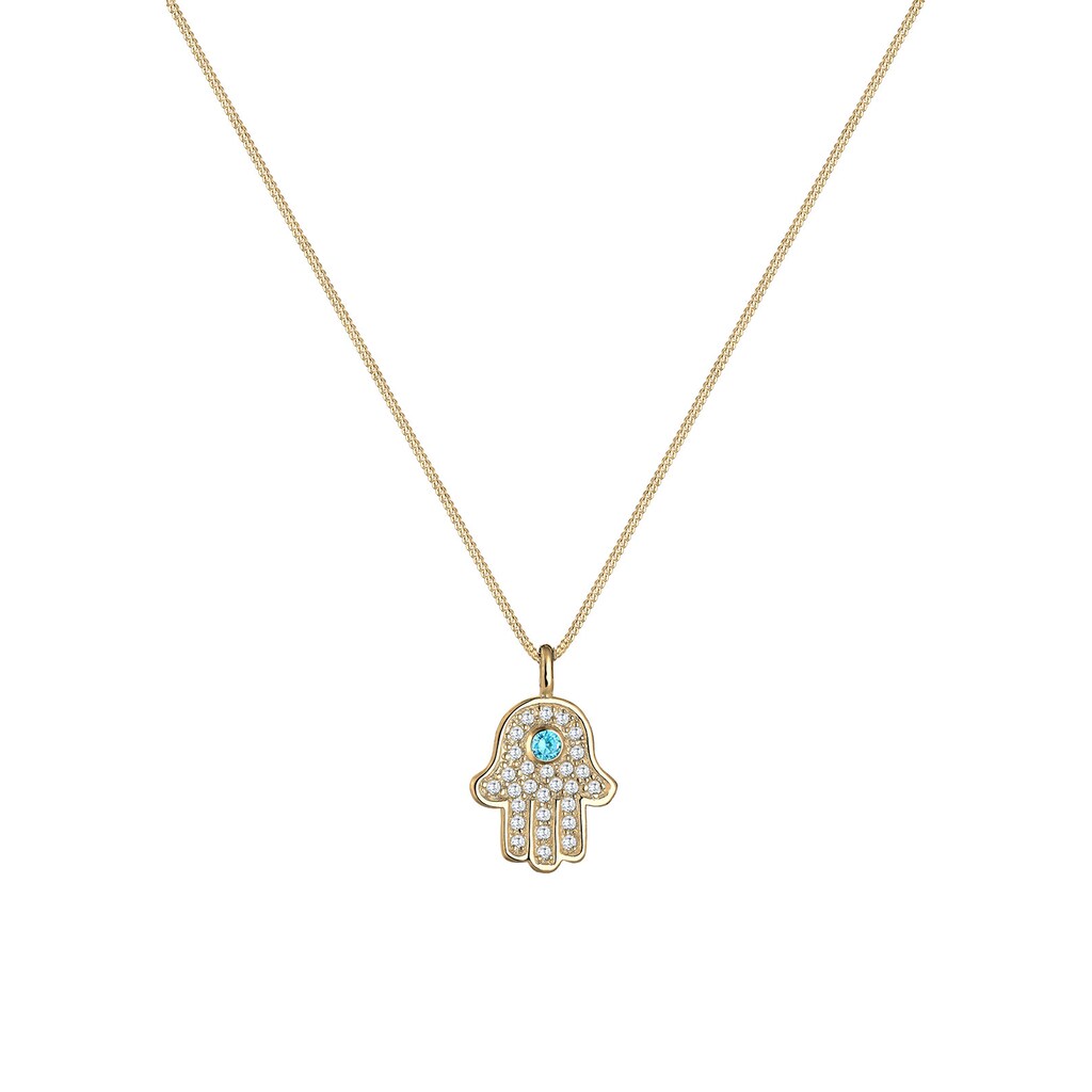 Elli Collierkettchen »Hamsa Hand der Fatima Zirkonia 925 Silber«