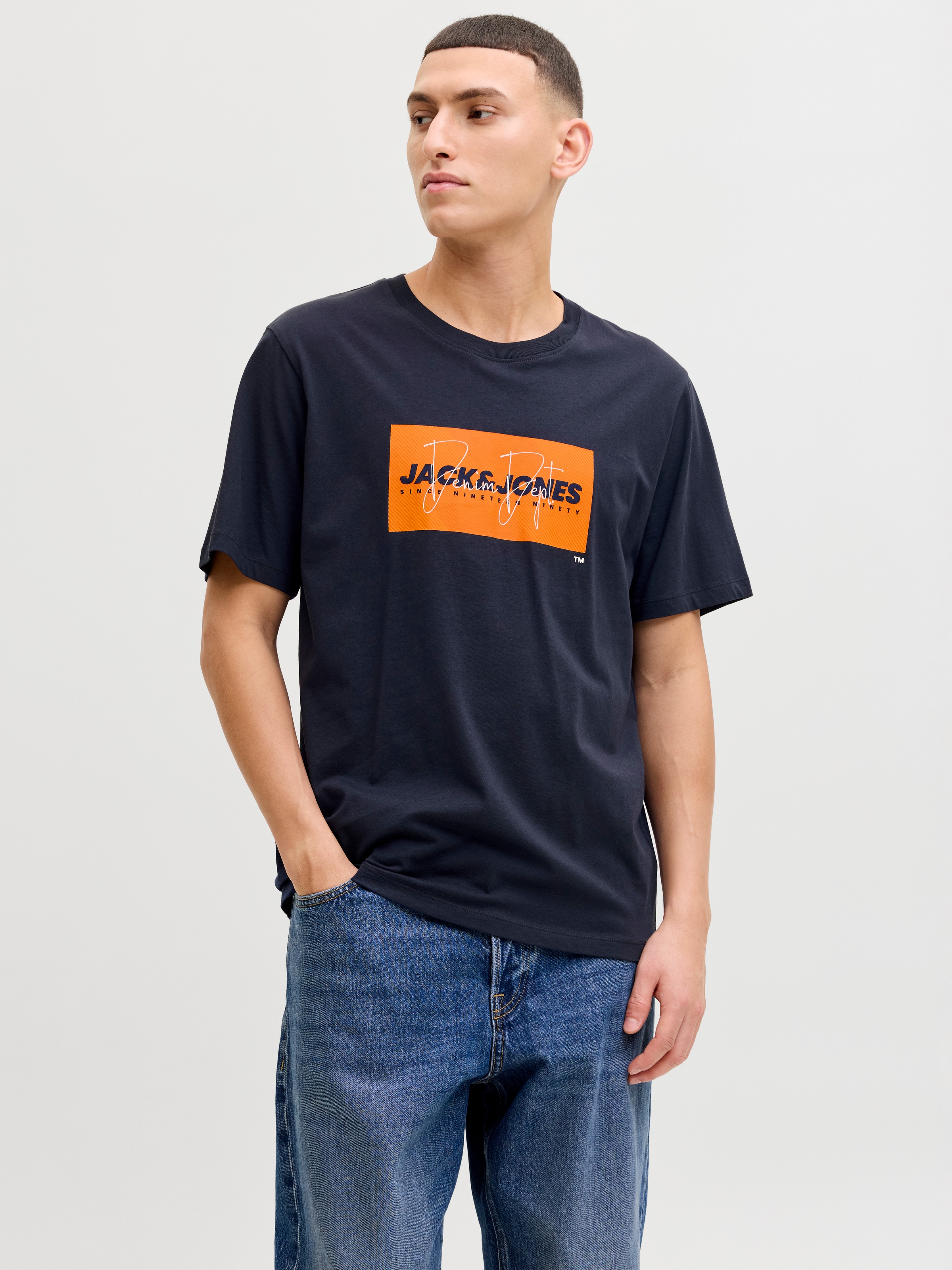 Jack & Jones Rundhalsshirt "JJCOLE PRINT TEE SS CREW NECK"