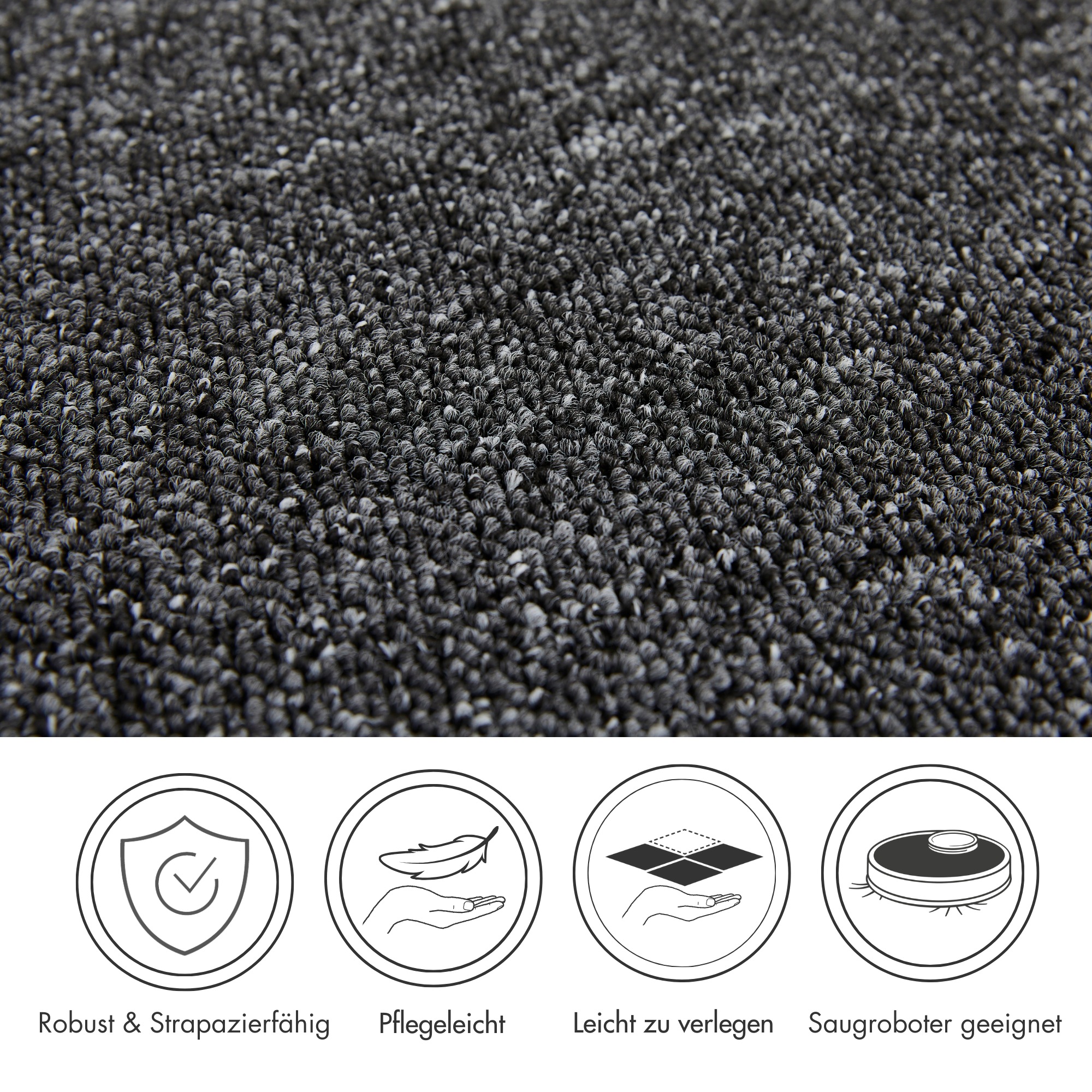 Thumbnail - Andiamo Teppichboden "Carlos, Feinschlinge, Made in Netherlands" rechteckig 6,5 mm Höhe melierte Optik, Breite 200, 400 ...