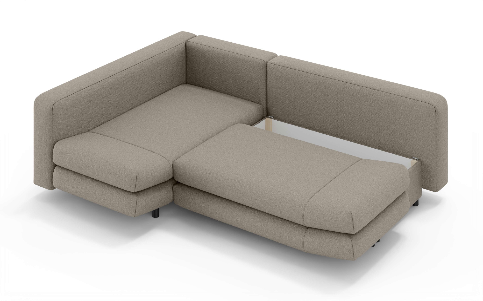 Home affaire Ecksofa »LENNARA Schlafsofa mit Bettkasten, Maße B/T/H: 234/179/85 cm«, L-Form mit Ottomane rechts/links, mit Wellenunterfederung