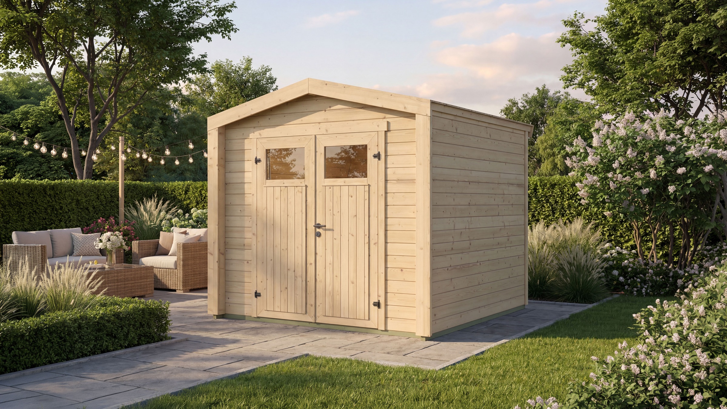 weka Gartenhaus »Killarney« Doppeltür, 1/4 verglast