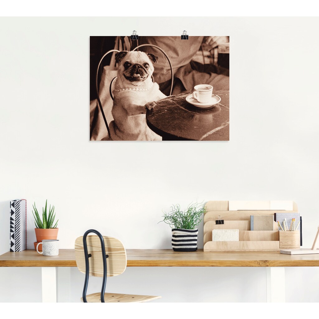 Artland Wandbild »Kaffee Mops«, Haustiere, (1 St.)