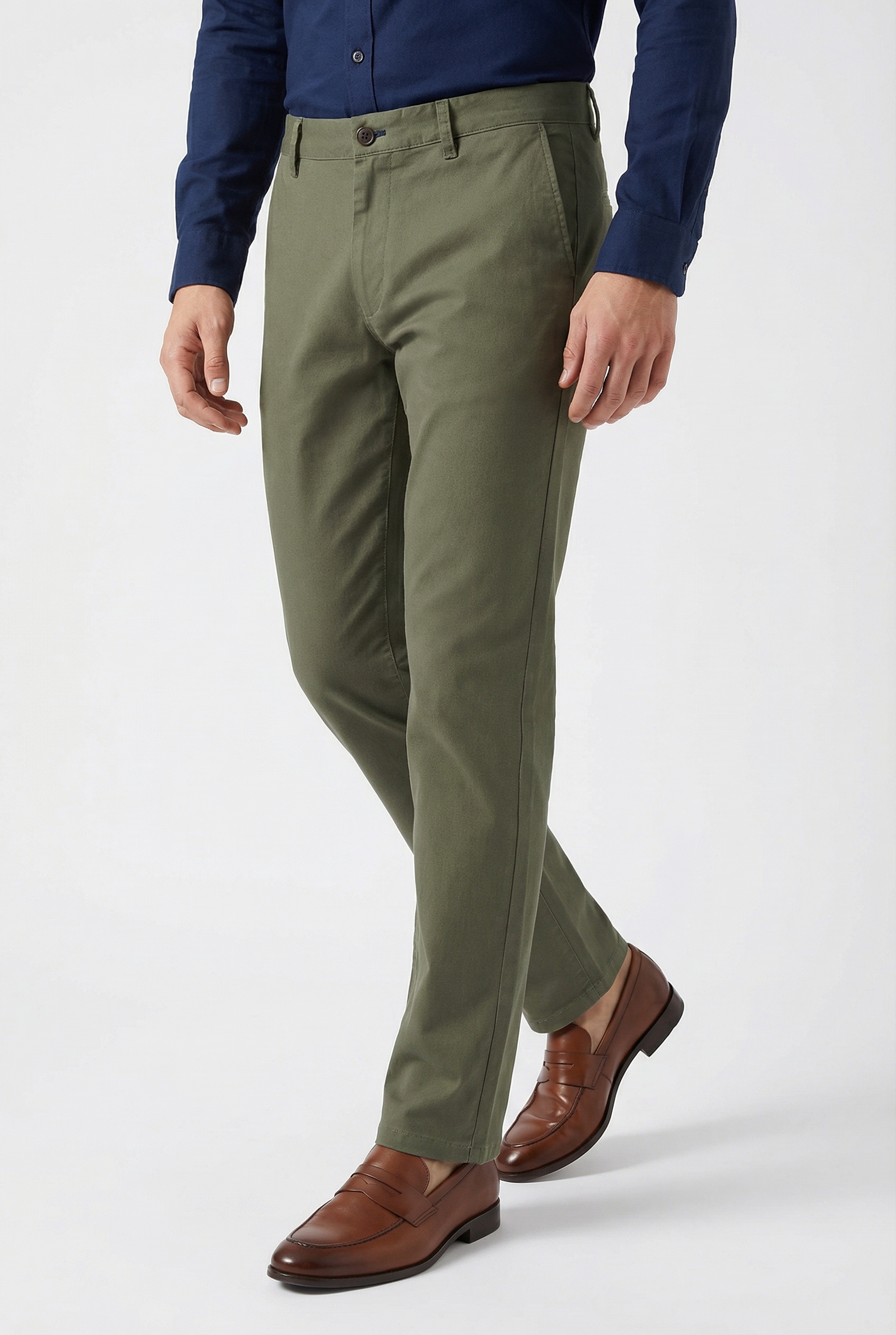 Chinohose JOOP JEANS "Matthew", Herren, Gr. 38, Länge 34, grün (khaki), Web, Obermaterial: 97% Baumwolle, 3% Elasthan, clean, unifarben, normal, Hosen Chinohose, mit zwei Eingrifftaschen