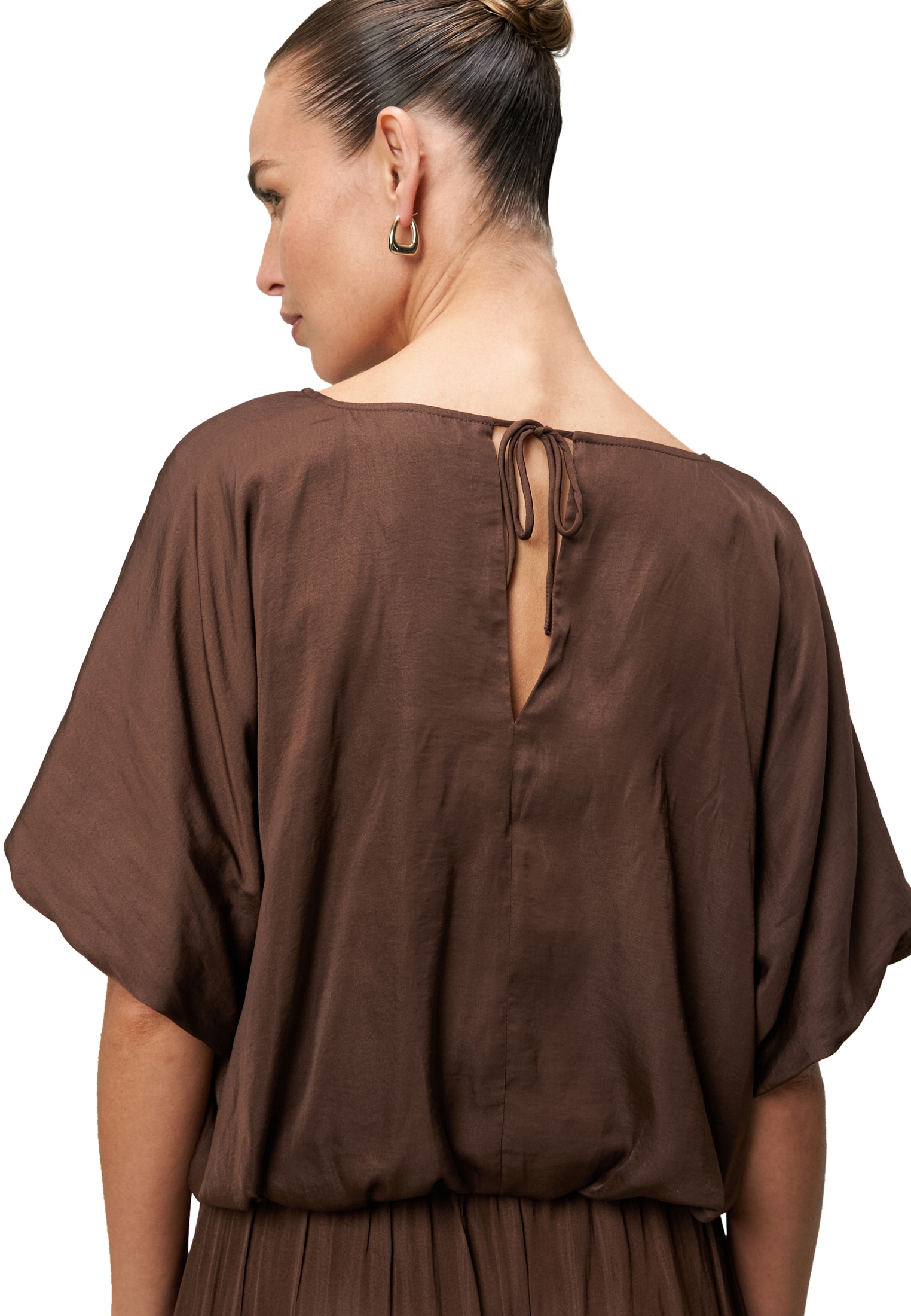 Zero Satinbluse »zero Satinbluse mit Ballonärmeln«