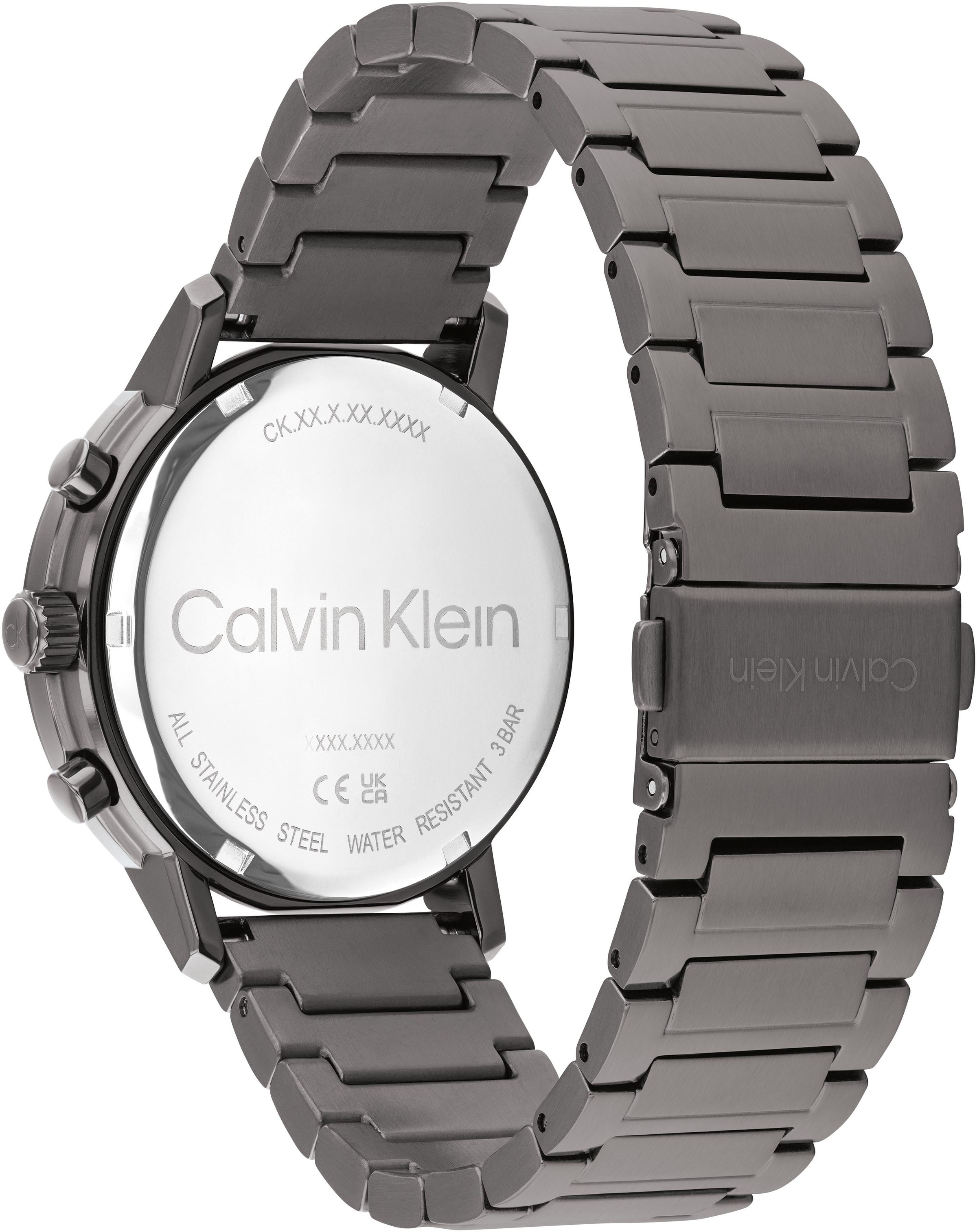 Calvin Klein Multifunktionsuhr »Gauge«, Quarzuhr, Armbanduhr, Herrenuhr, Edelstahlarmband, analog