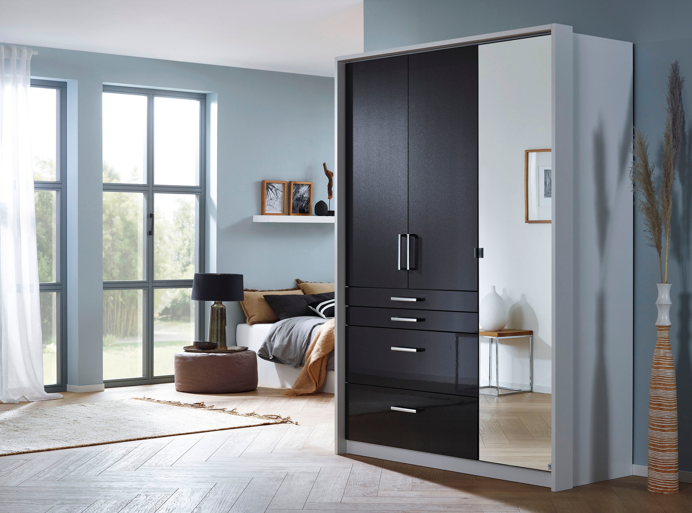 rauch Drehtürenschrank »Kleiderschrank Schrank Garderobe Garderobenschrank Topseller HOMBURG«, inkl. Passepartout, oberer Schubkasten mit Einteilung MADE IN GERMANY
