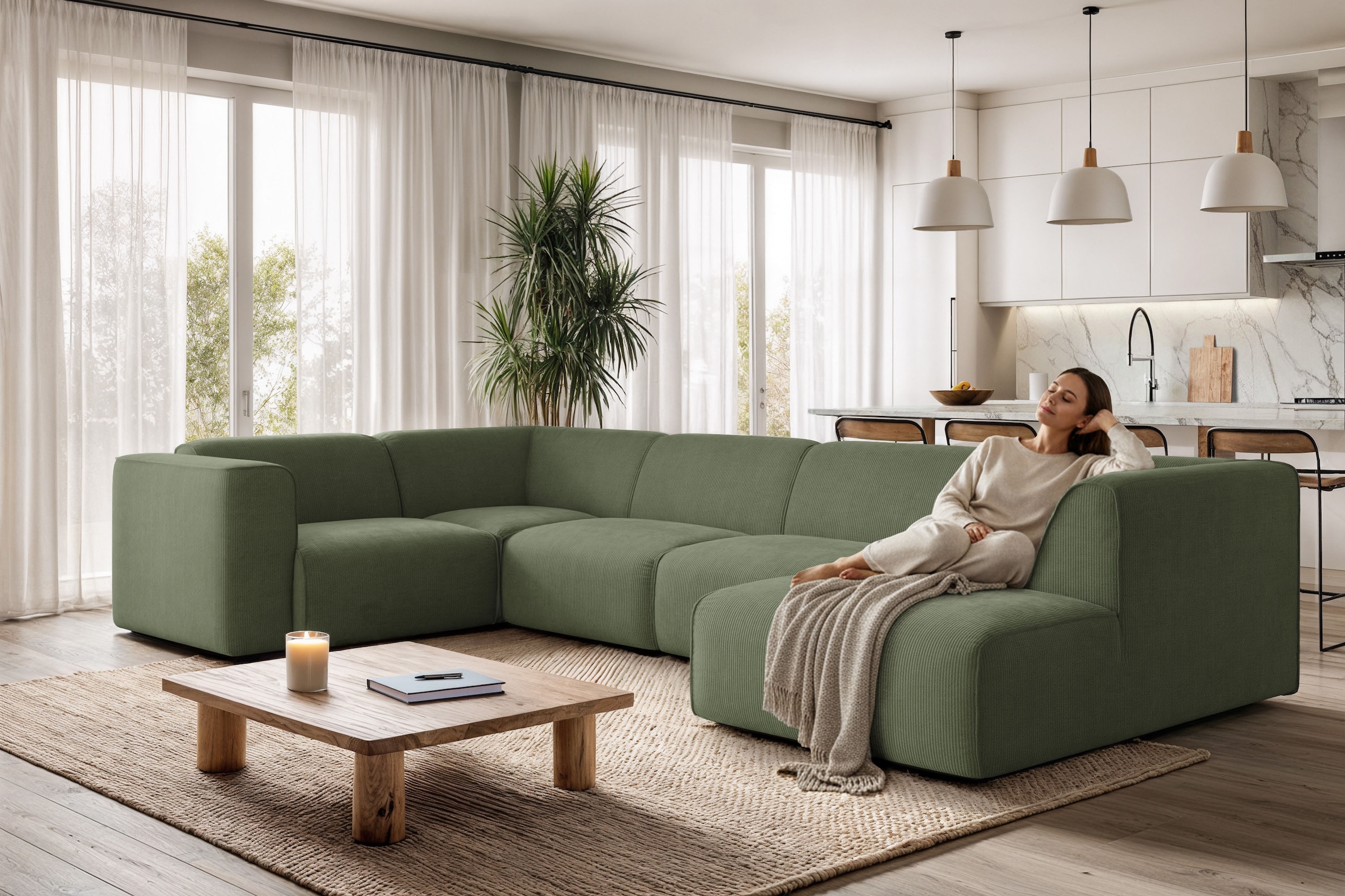 OTTO home Wohnlandschaft "Merid U-Form, B: 367 cm" als Modul oder separat v günstig online kaufen