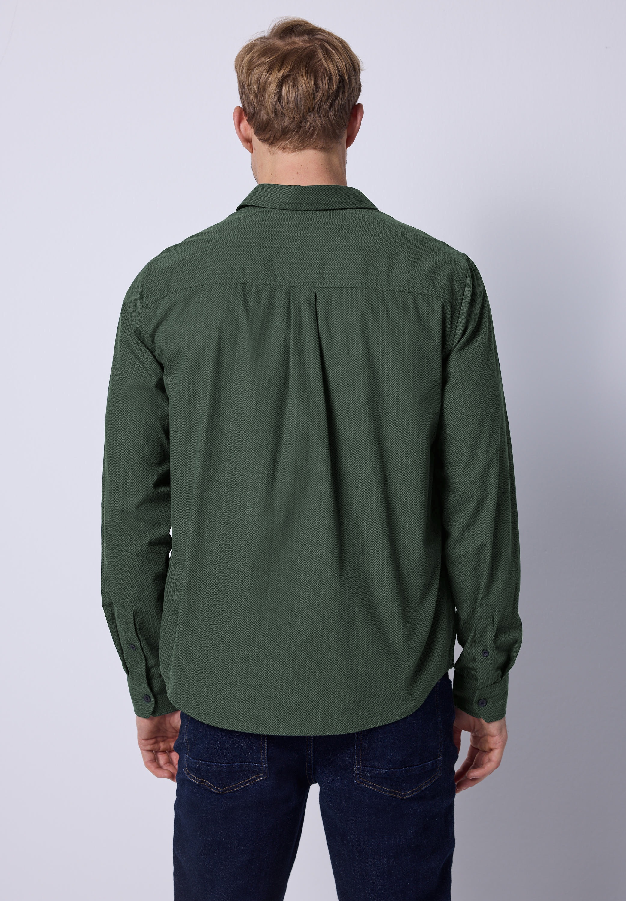 STREET ONE MEN Langarmhemd aus reiner Baumwolle