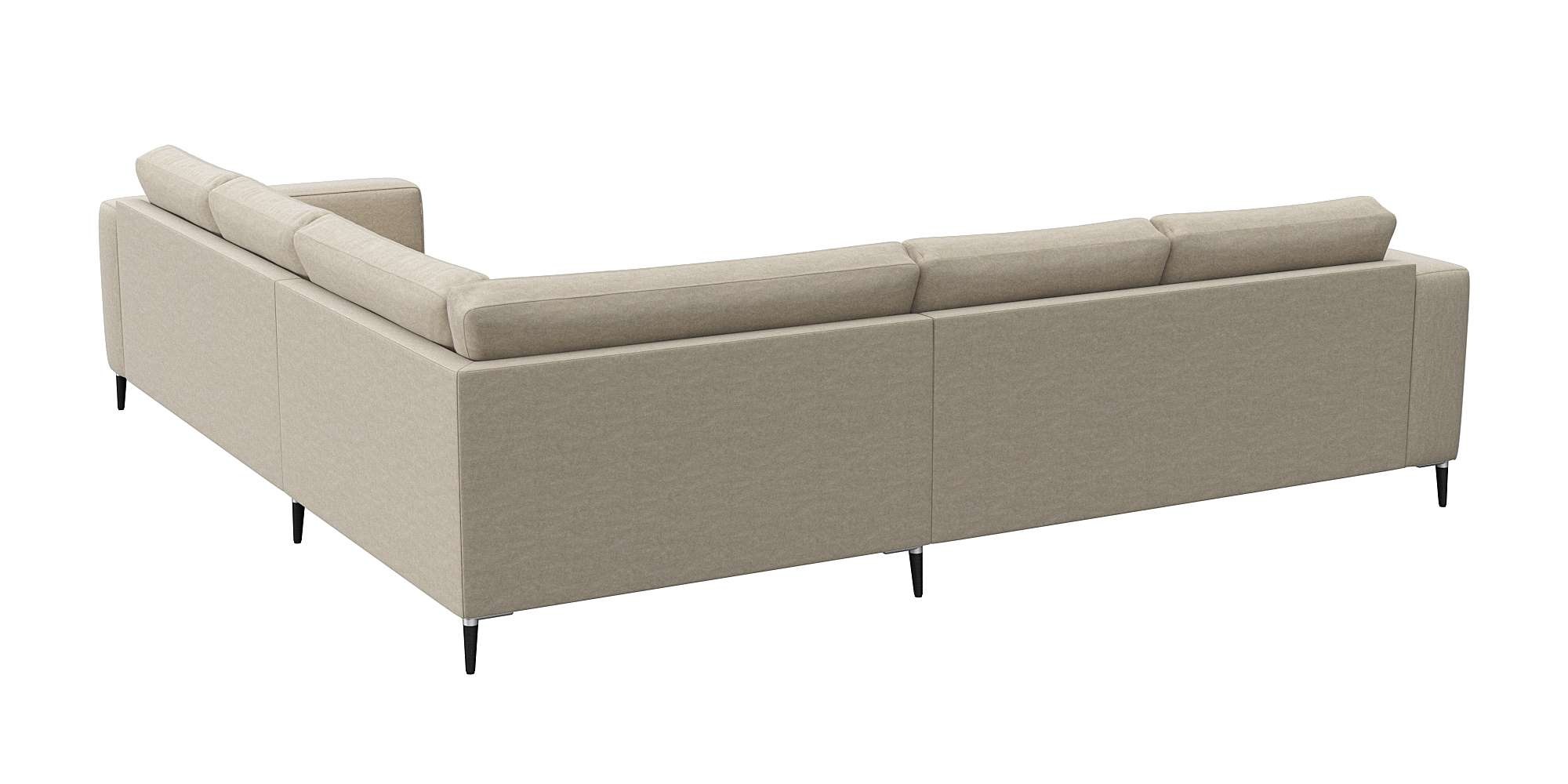 FLEXLUX Ecksofa »Fiore, gleichschenklig, super Sitzkomfort durch Kaltschaum im Sitz«, breite Armlehnen, Füße Alu+schwarz