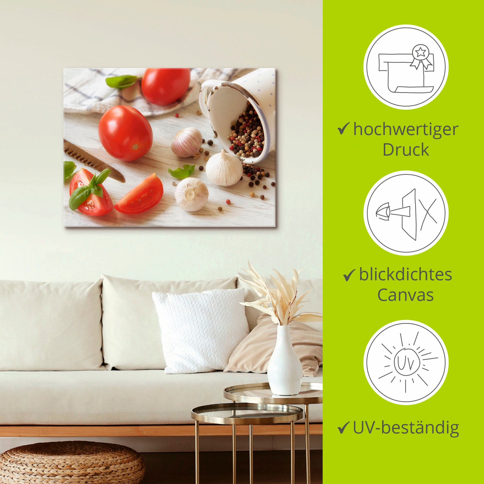 Artland Wandbild »Frische Küche«, Lebensmittel, (1 St.), als Leinwandbild, Poster in verschied. Größen